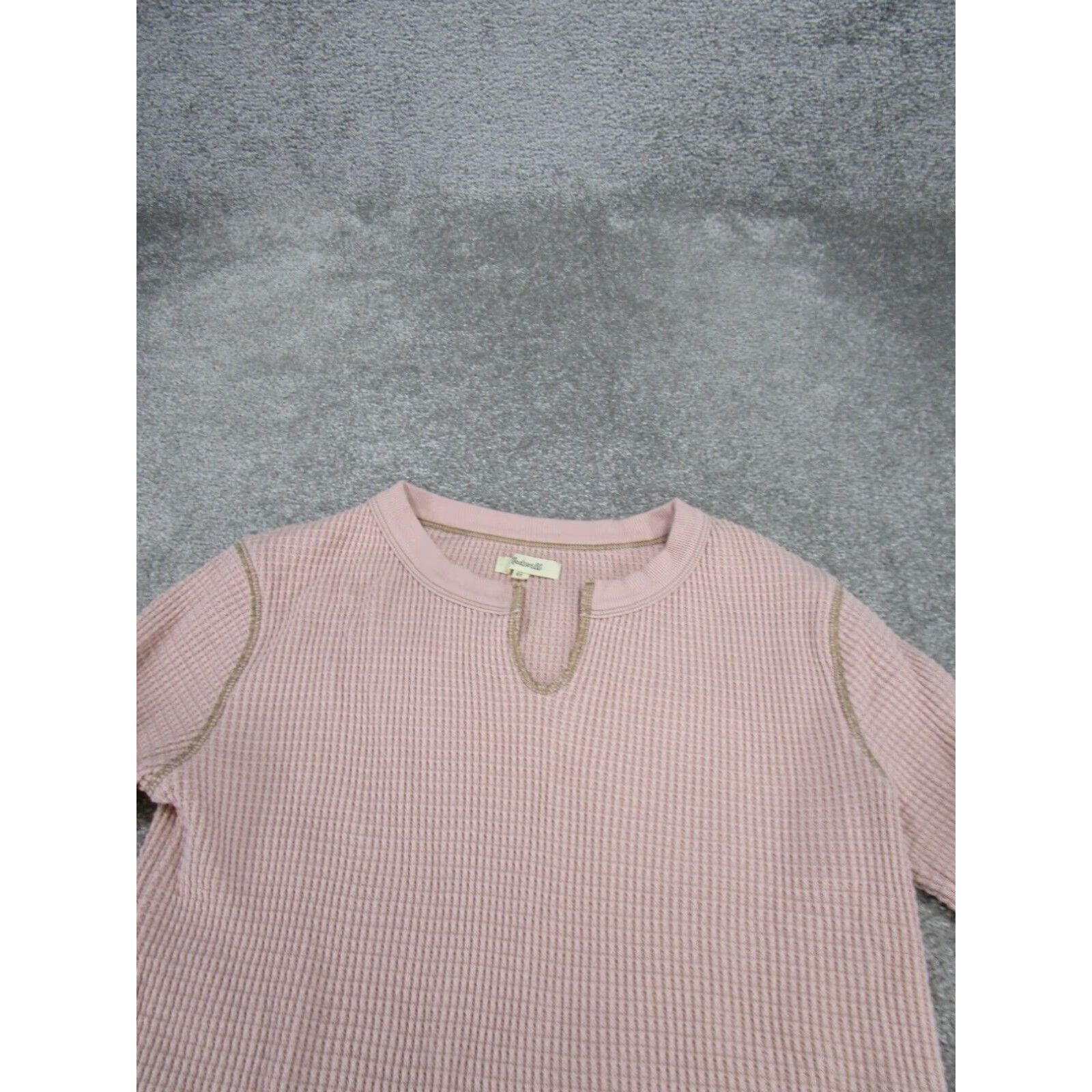Madewell Madewell Waffle Knit Cotton Blend Pullover Sweater Womens 2XS Pink Long Sleeve Size XXS / US 00 / IT 34 - 2 Thumbnail
