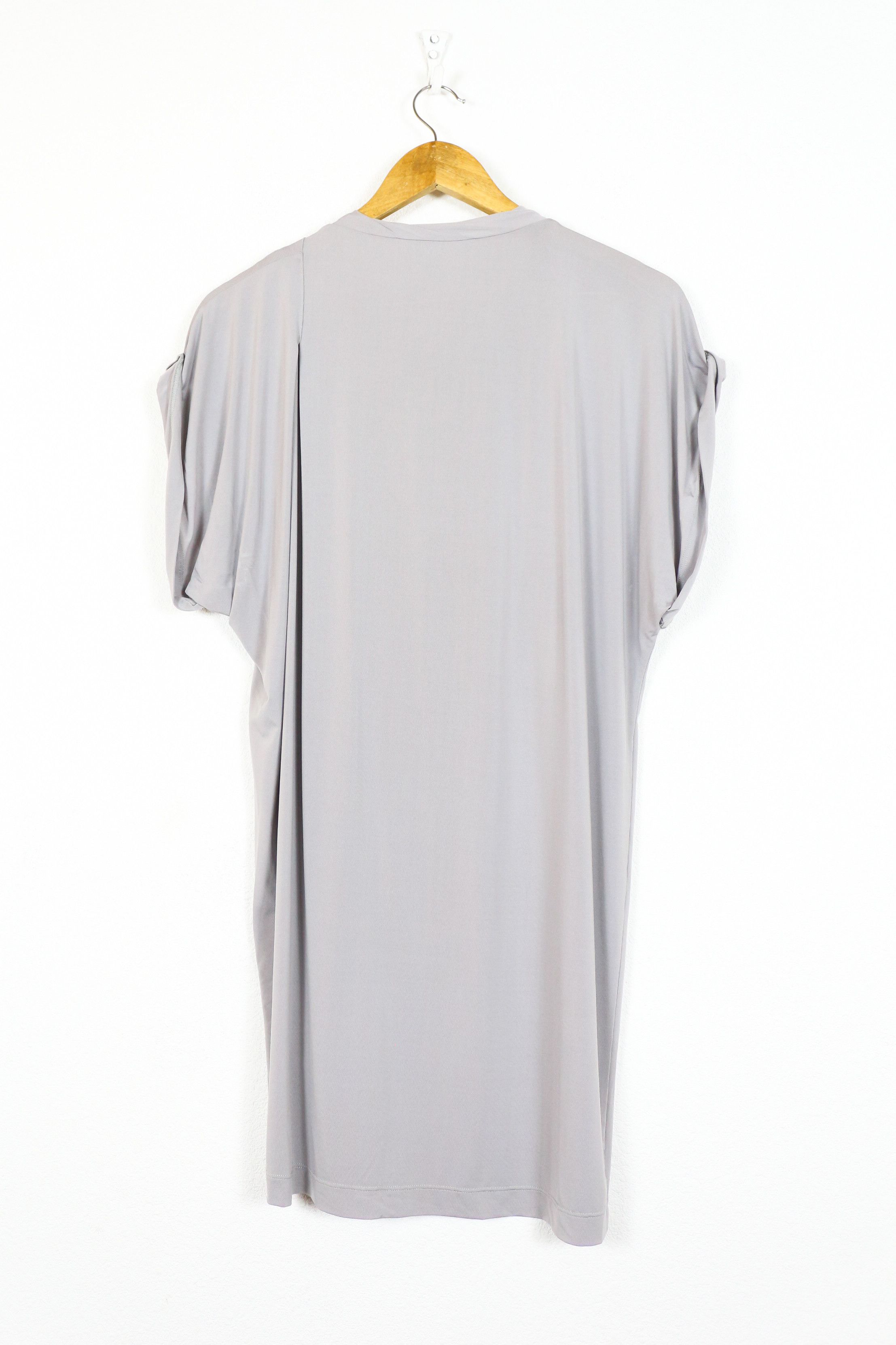 Pierre Balmain Pierre Balmain Gray Viscose Drappier Tee Dress Size XS / US 0-2 / IT 36-38 - 7 Thumbnail