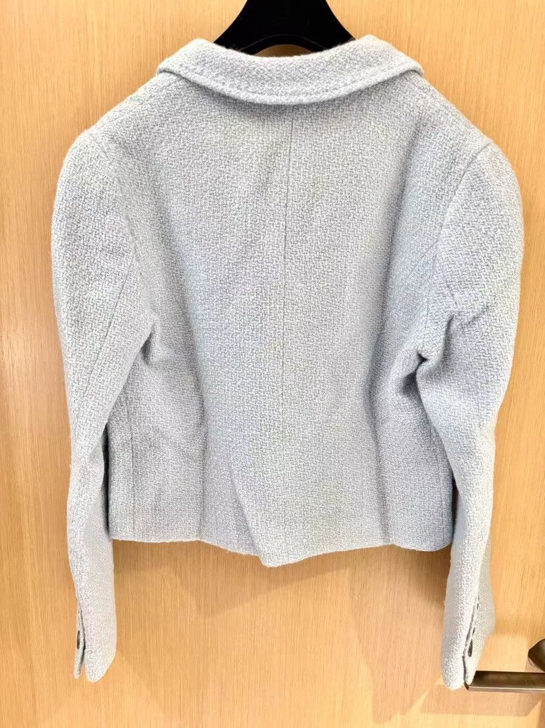 Chanel Chanel Light blue tweed suit jacket with silver button dou Size M / US 6-8 / IT 42-44 - 8 Thumbnail