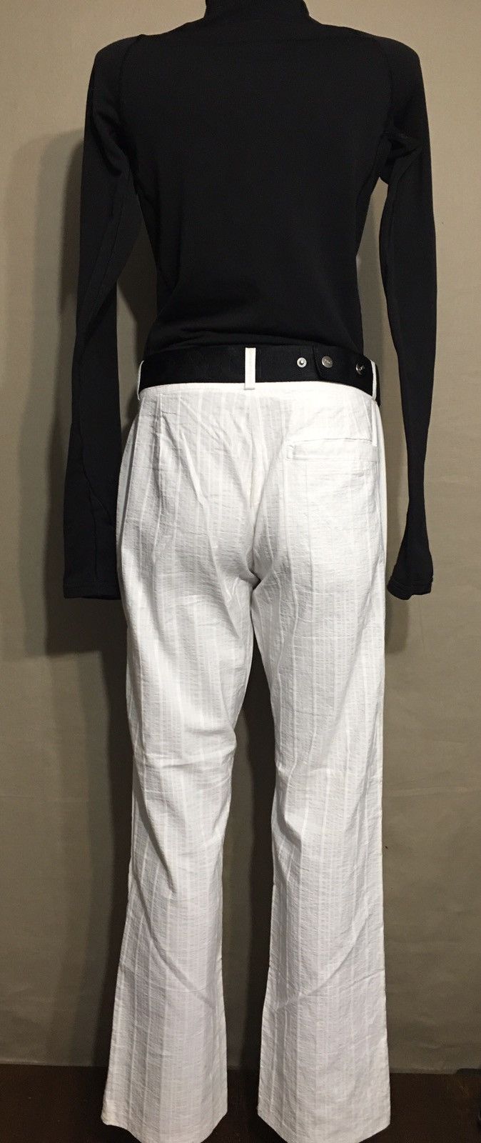 Dolce & Gabbana Dolce & Gabbana Vintage White Stripped Cotton Pants Size 31 Size 31" - 4 Thumbnail