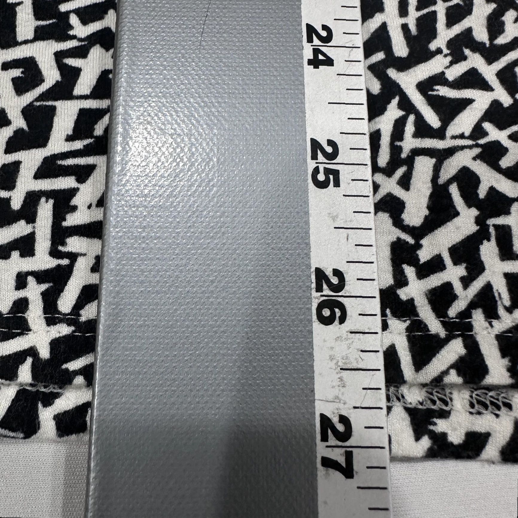 J. Jill J. Jill Shirt Womens M Black White Geometric Print Tunic 3/4 Sleeve Front Pockets Blouse Dressy Casual Office Navy Black Womens M Size M / US 6-8 / IT 42-44 - 7 Thumbnail