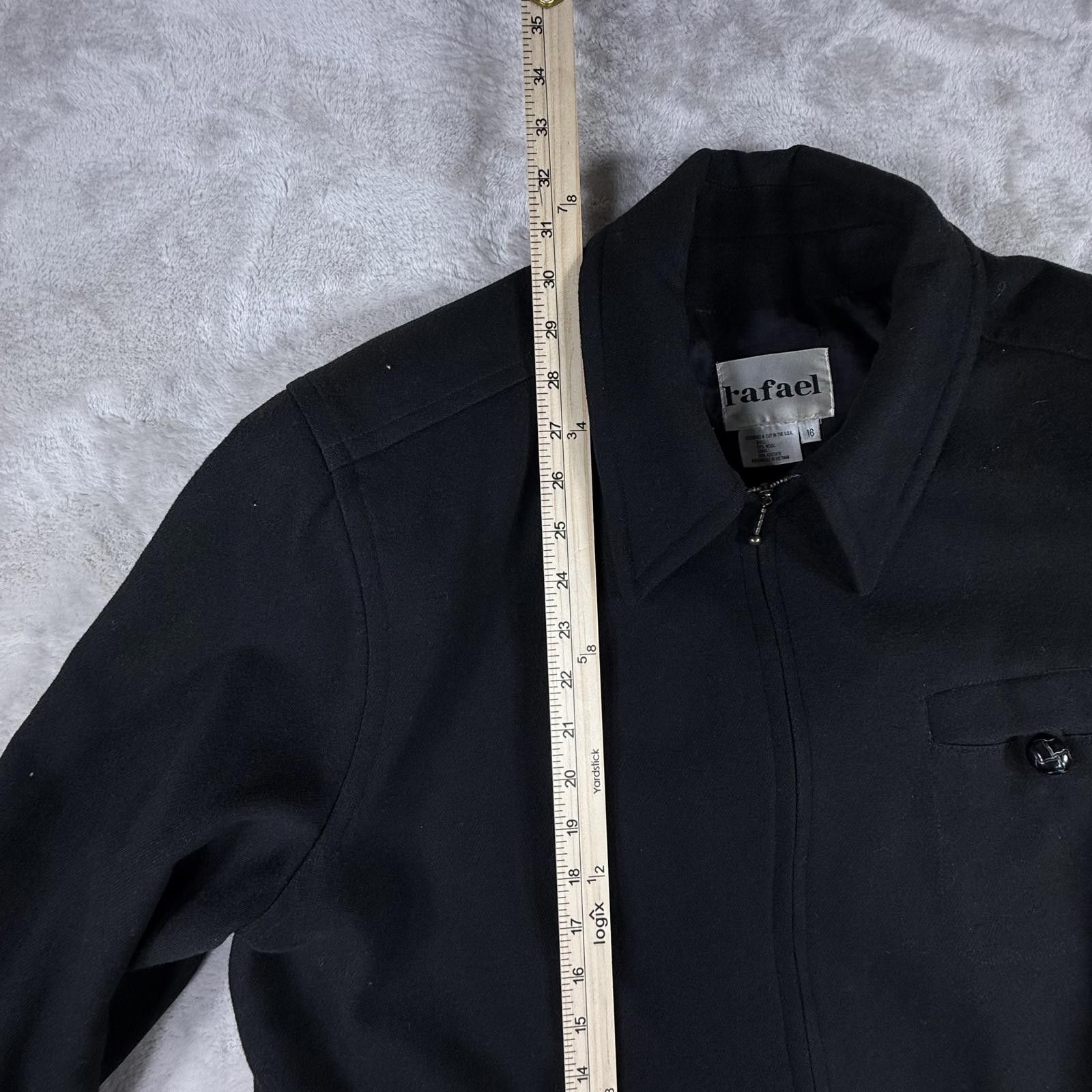 Other Rafael Jacket Women's 16 Black 100% Wool Full Zip Size US L / EU 52-54 / 3 - 7 Thumbnail