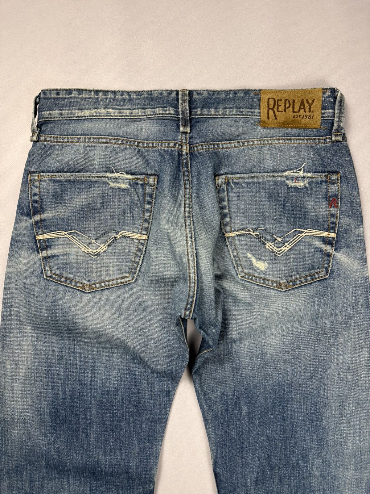 Japanese Brand Vintage Replay Distressed Jeans Denim Size US 32 / EU 48 - 2 Thumbnail