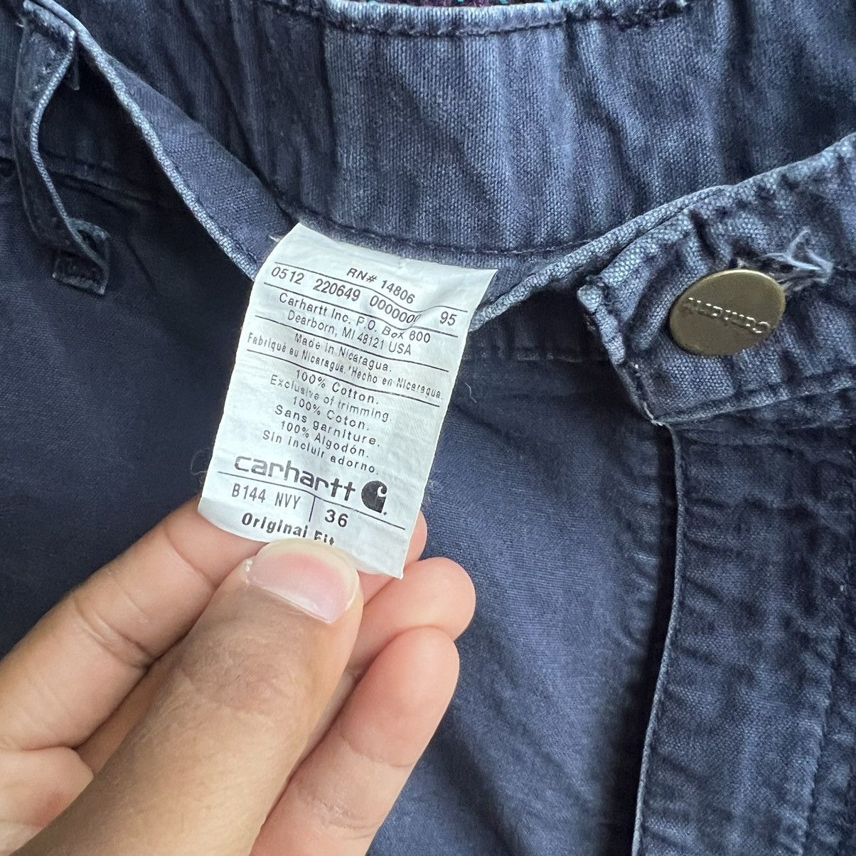 Carhartt × Vintage Carhartt Navy Carpenter Shorts Size US 36 / EU 52 - 5 Thumbnail