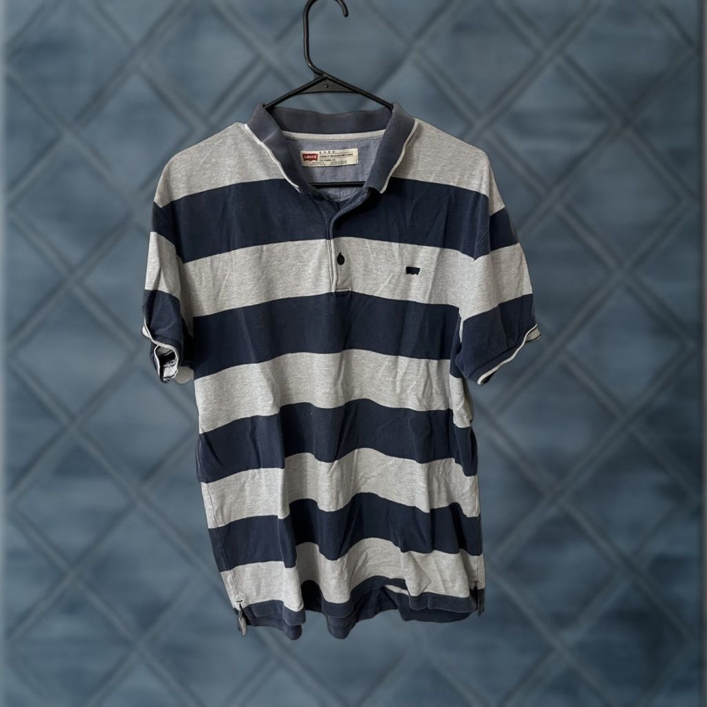 Levi's Levi's Polo Shirt Adult XL Blue Gray Cotton Short Sleeve Logo Mens Size US XL / EU 56 / 4 - 1 Thumbnail