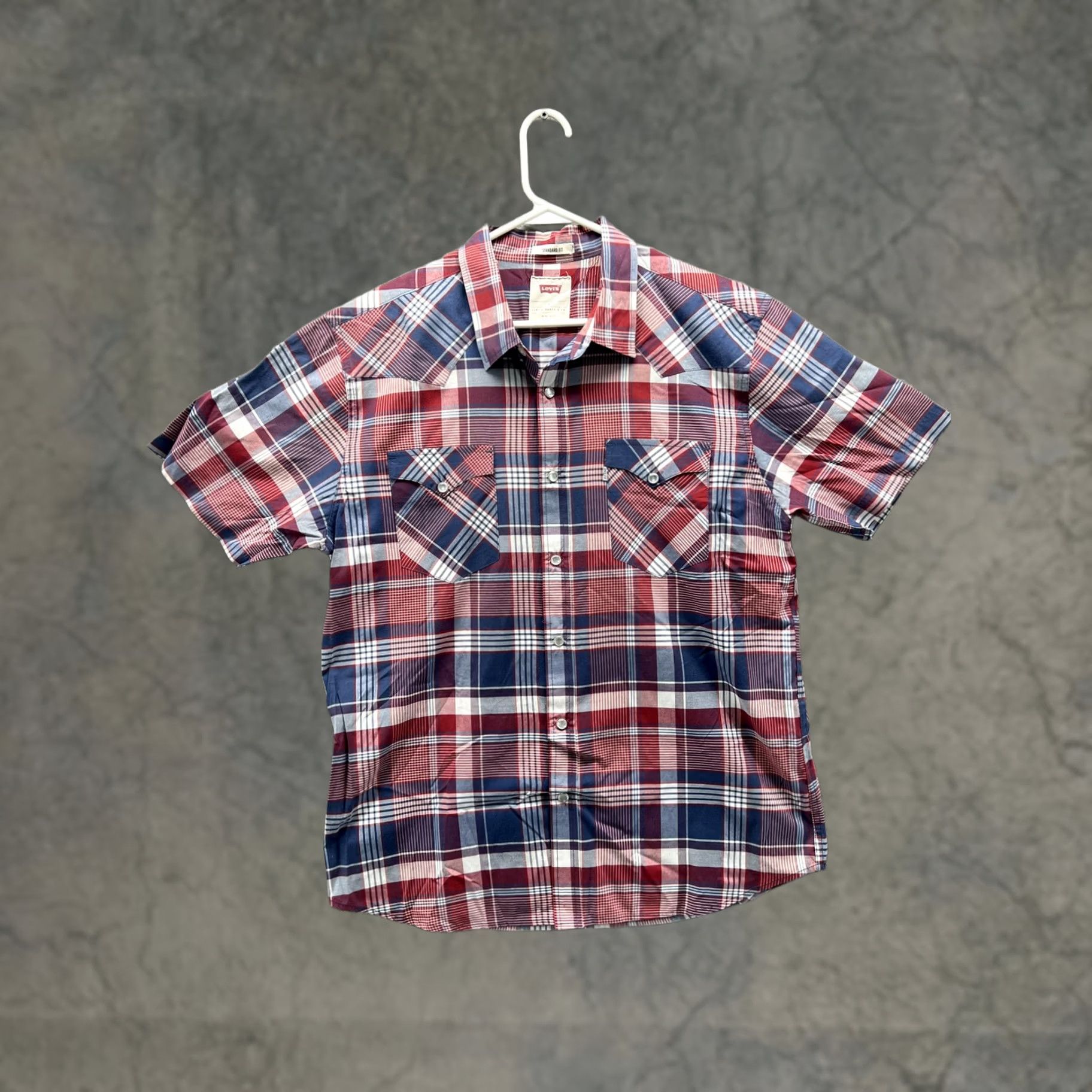 Levi's Levi's Shirt Mens L Multicolor Plaid Short Sleeve Snap Front Western Casual Shirt Size US L / EU 52-54 / 3 - 1 Thumbnail