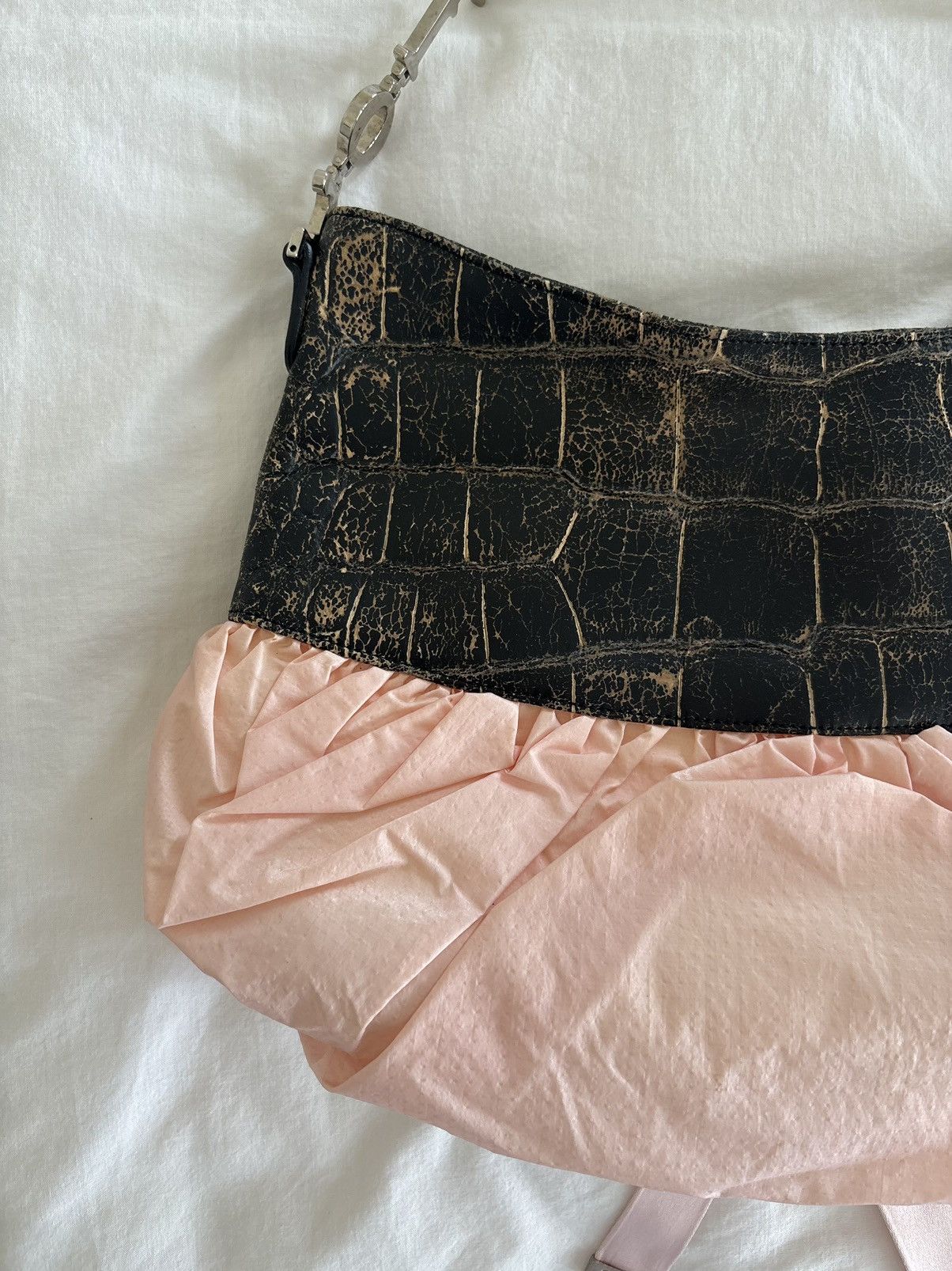 Dior Christian Dior RARE Pink and Black Python Corset Ballet Bag Size ONE SIZE - 5 Thumbnail