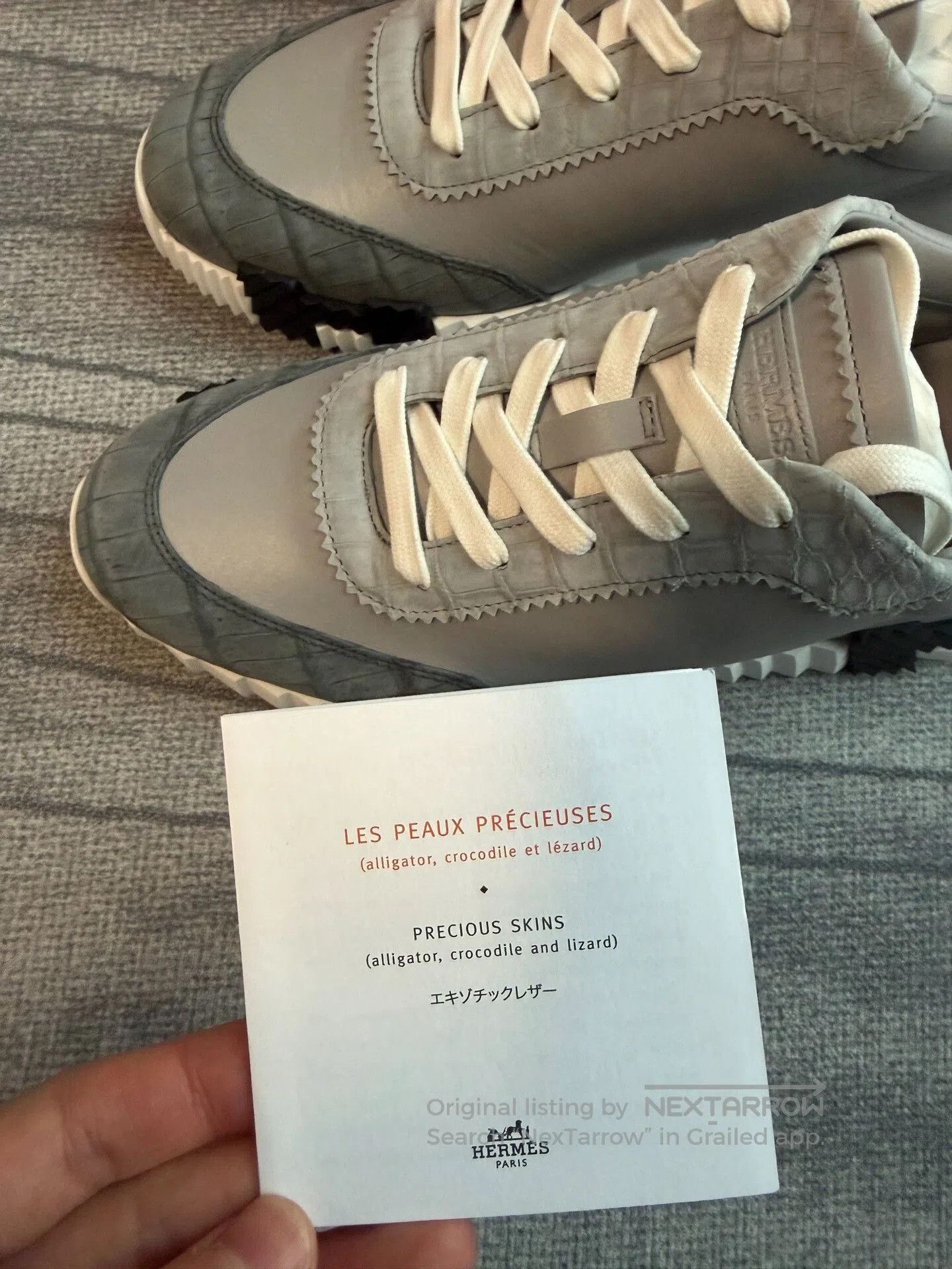 Hermes Hermes Men's Bouncing Sneakers in Gray. Size US 8.5 / EU 41-42 - 8 Thumbnail