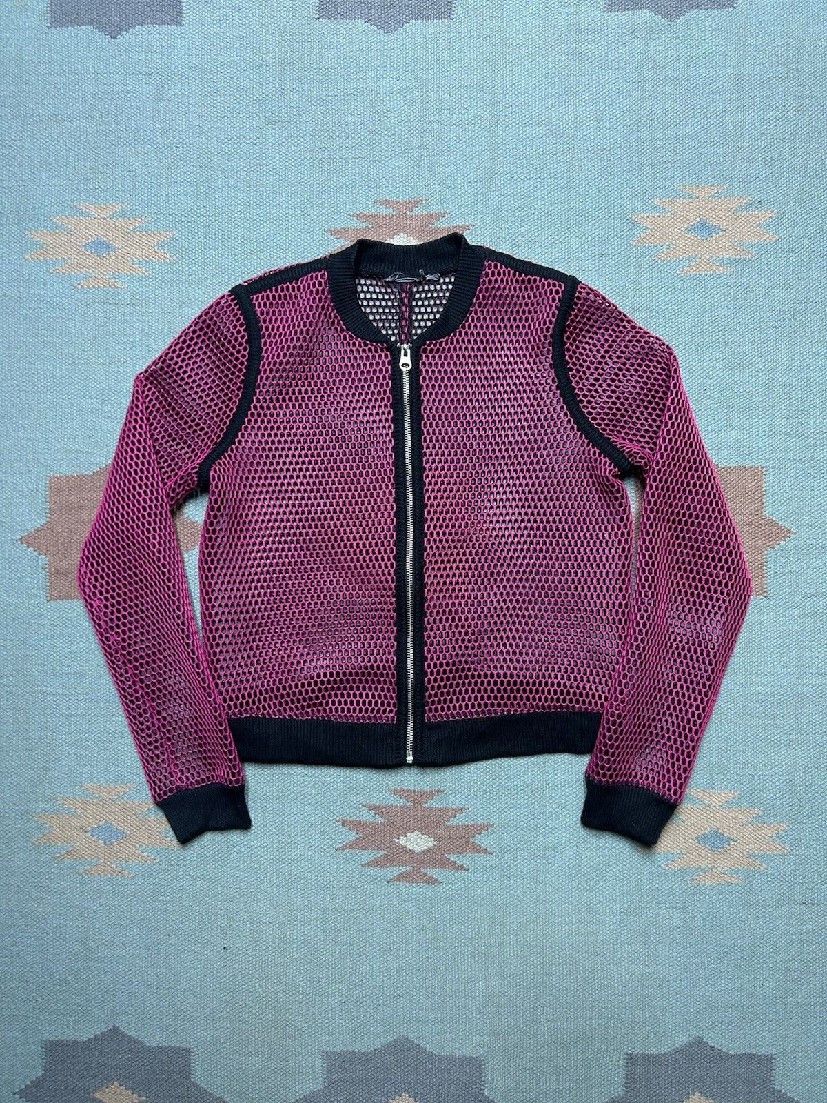 Vintage Vtg y2k mesh fishnet shirt jacket cropped rave Tripp style M Size M / US 6-8 / IT 42-44 - 1 Thumbnail
