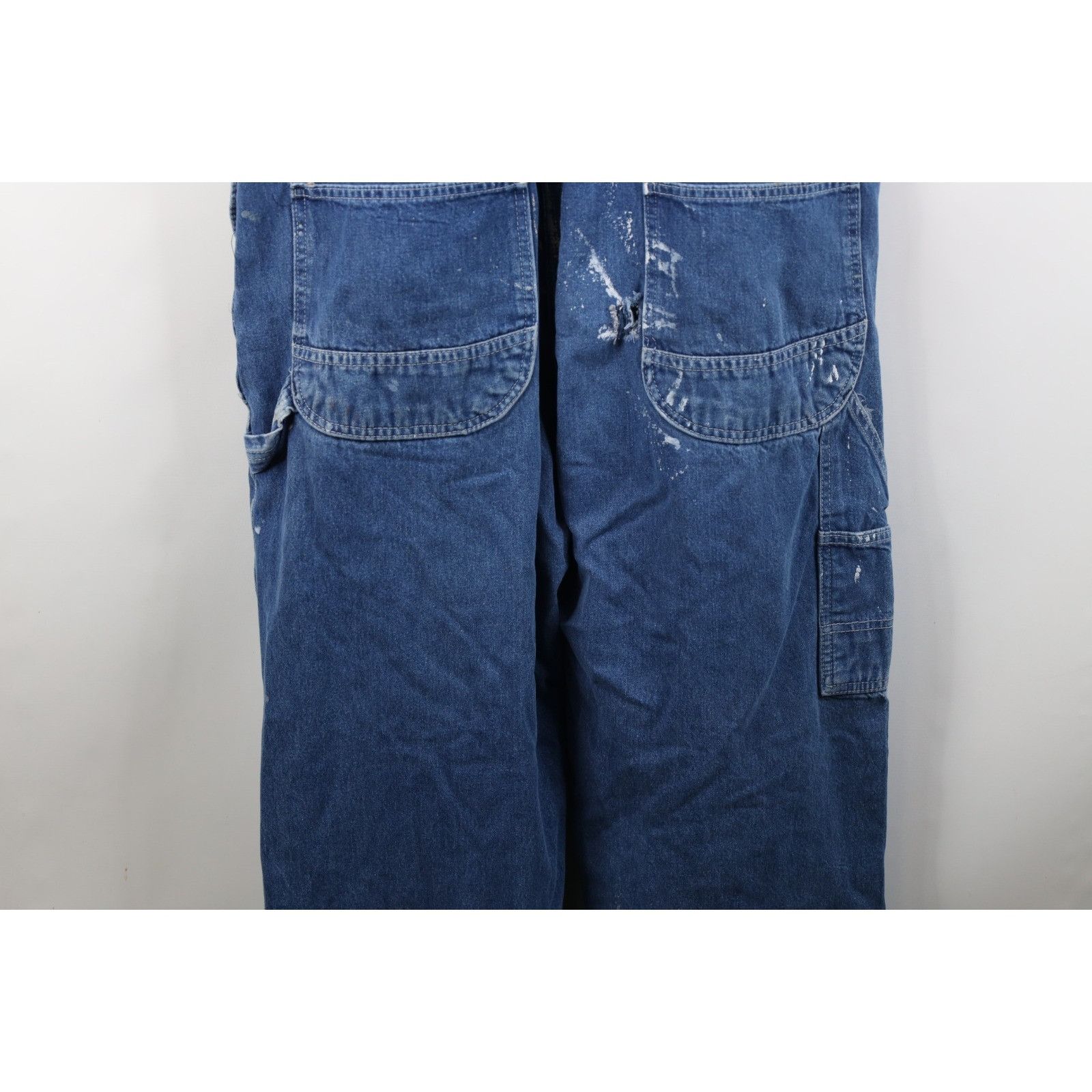 Vintage Vintage 90s Streetwear Thrashed Wide Leg Denim Overalls Size US 42 / EU 58 - 23 Thumbnail