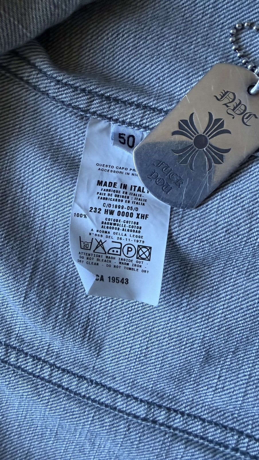 Helmut Lang 1998 Helmut Lang White + Grey Trucker Jacket Size US M / EU 48-50 / 2 - 9 Thumbnail