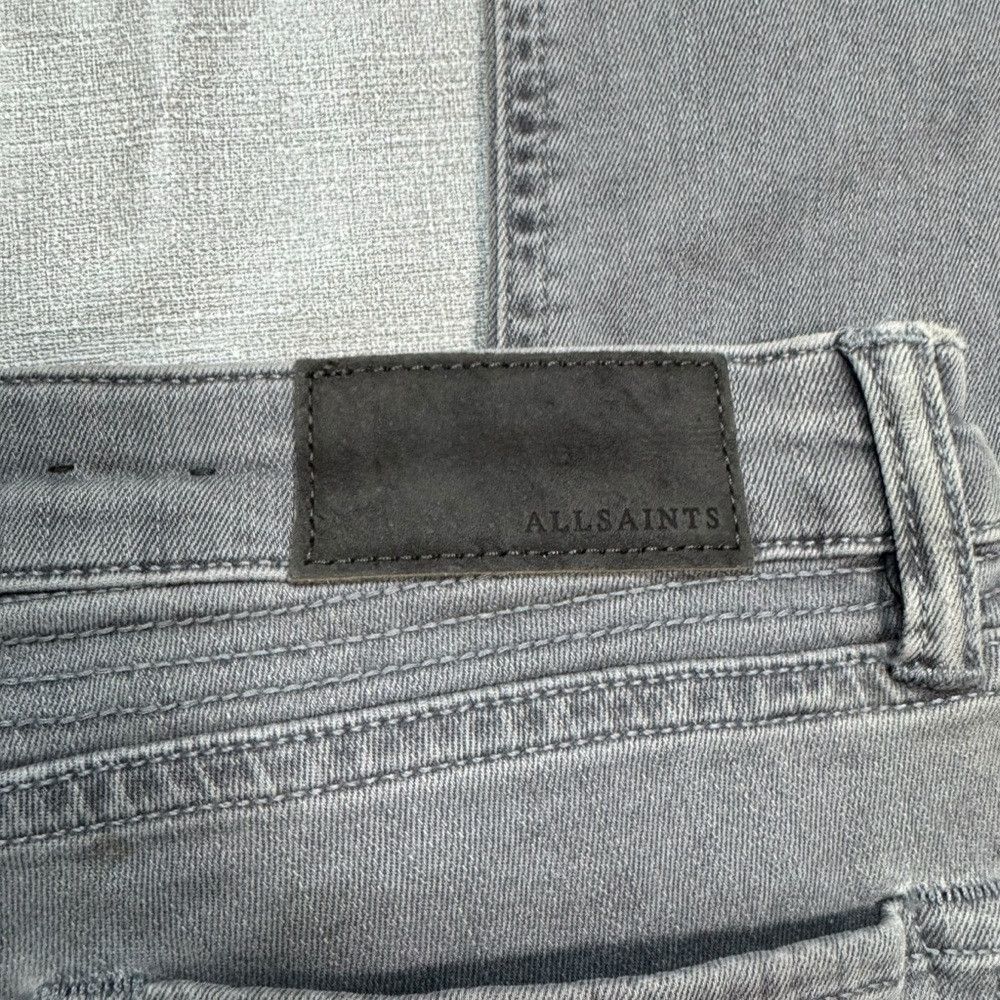 Allsaints New All Saints Biker Skinny Pale Grey Jeans Size 27 Size 27" / US 4 / IT 40 - 7 Thumbnail