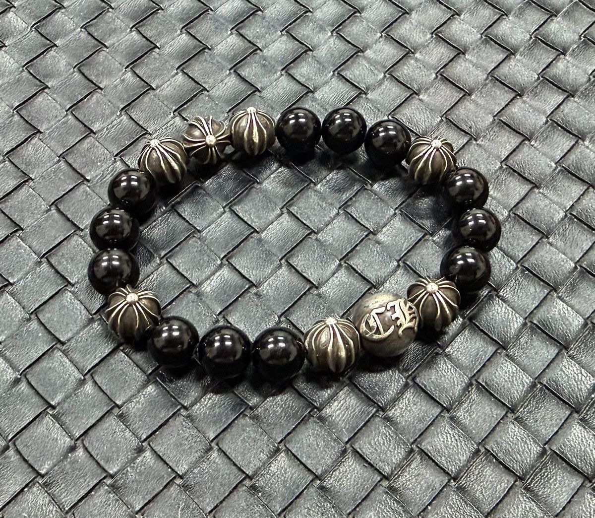 Chrome Hearts Chrome Hearts Black Onyx Pearls 925 Sliver 10mm Size ONE SIZE - 1 Thumbnail