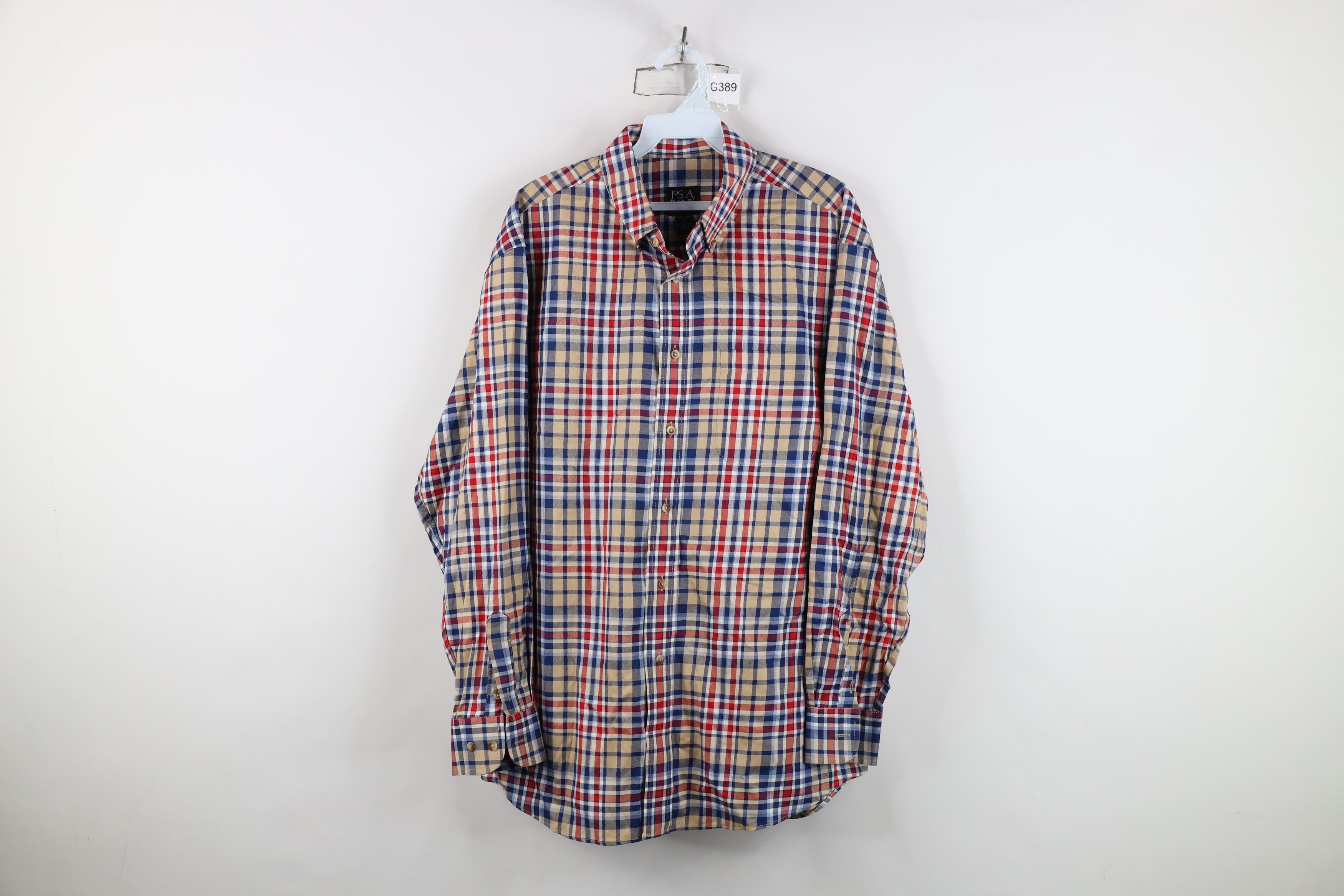 Jos. A. Bank Jos A Bank Fit Checkered Plaid Collared Button Down Shirt Size US L / EU 52-54 / 3 - 1 Thumbnail