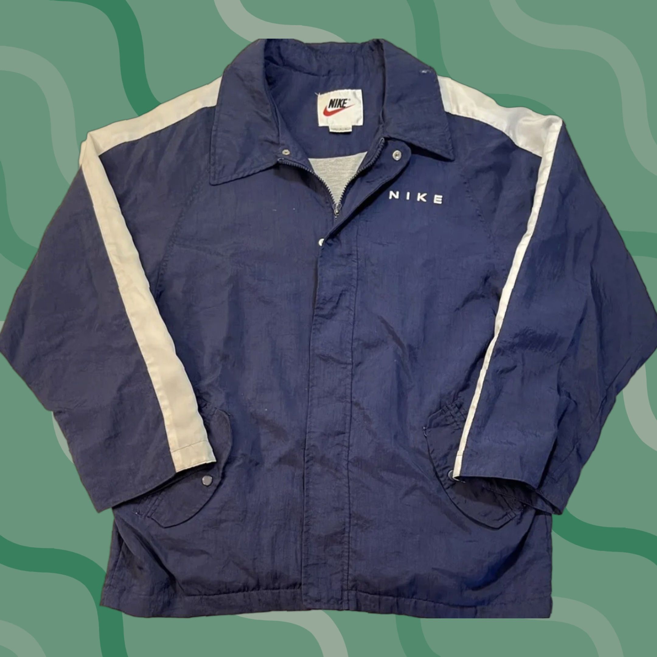 Nike VINTAGE Nike Windbreaker Jacket 90s Oversized Casual Hip Hop White Nylon Sz M Mens Size US M / EU 48-50 / 2 - 1 Thumbnail