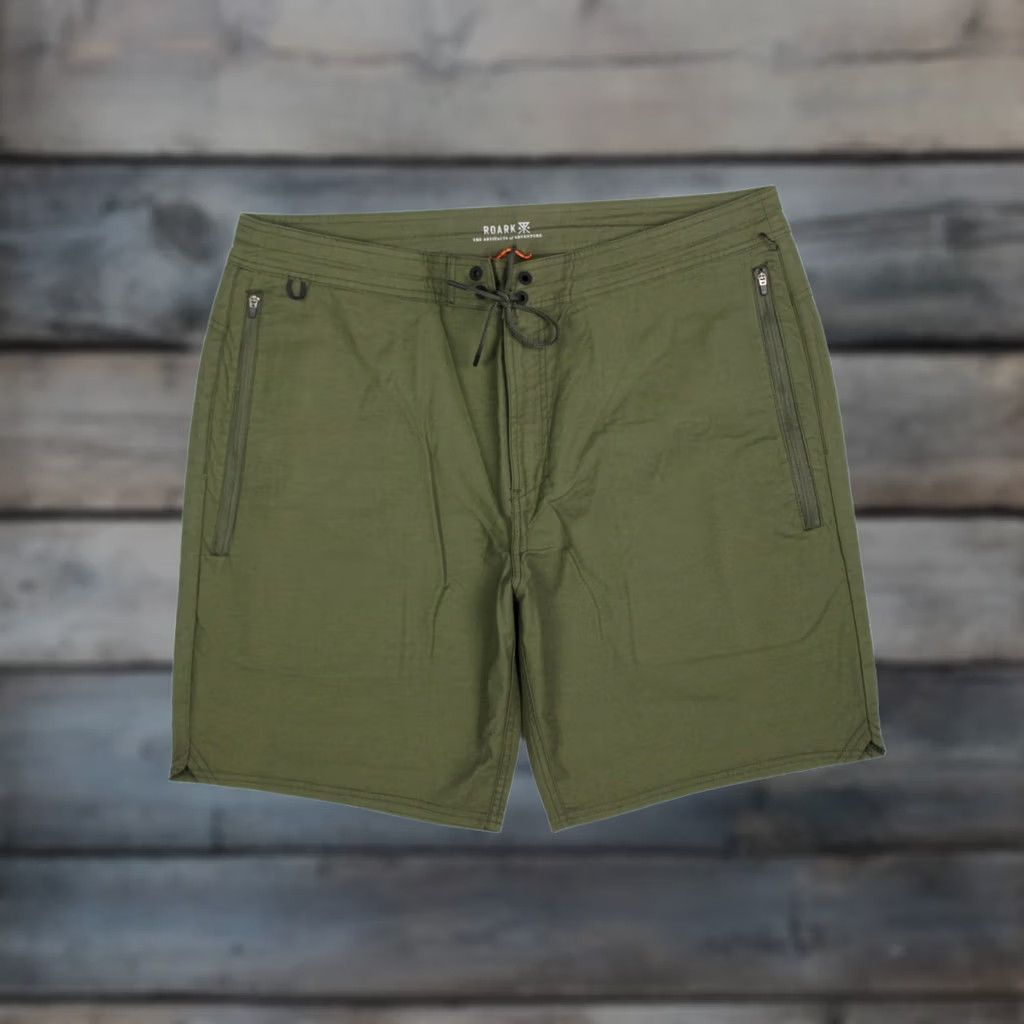 Roark Roark Men's Layover 2.0 Shorts Cargo 8" Inseam Size 38 Green RS288 Zip Pockets Size US 38 / EU 54 - 1 Thumbnail