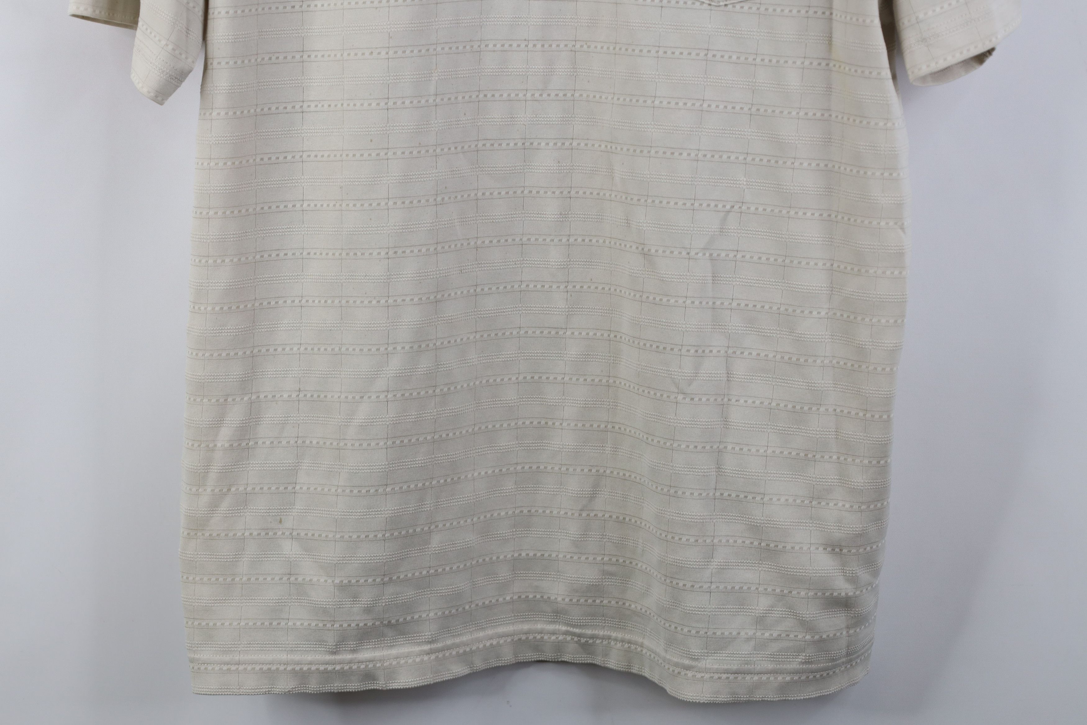 Vintage Vintage 90s Streetwear Striped Knit Golf Polo Shirt Beige Size US L / EU 52-54 / 3 - 3 Thumbnail