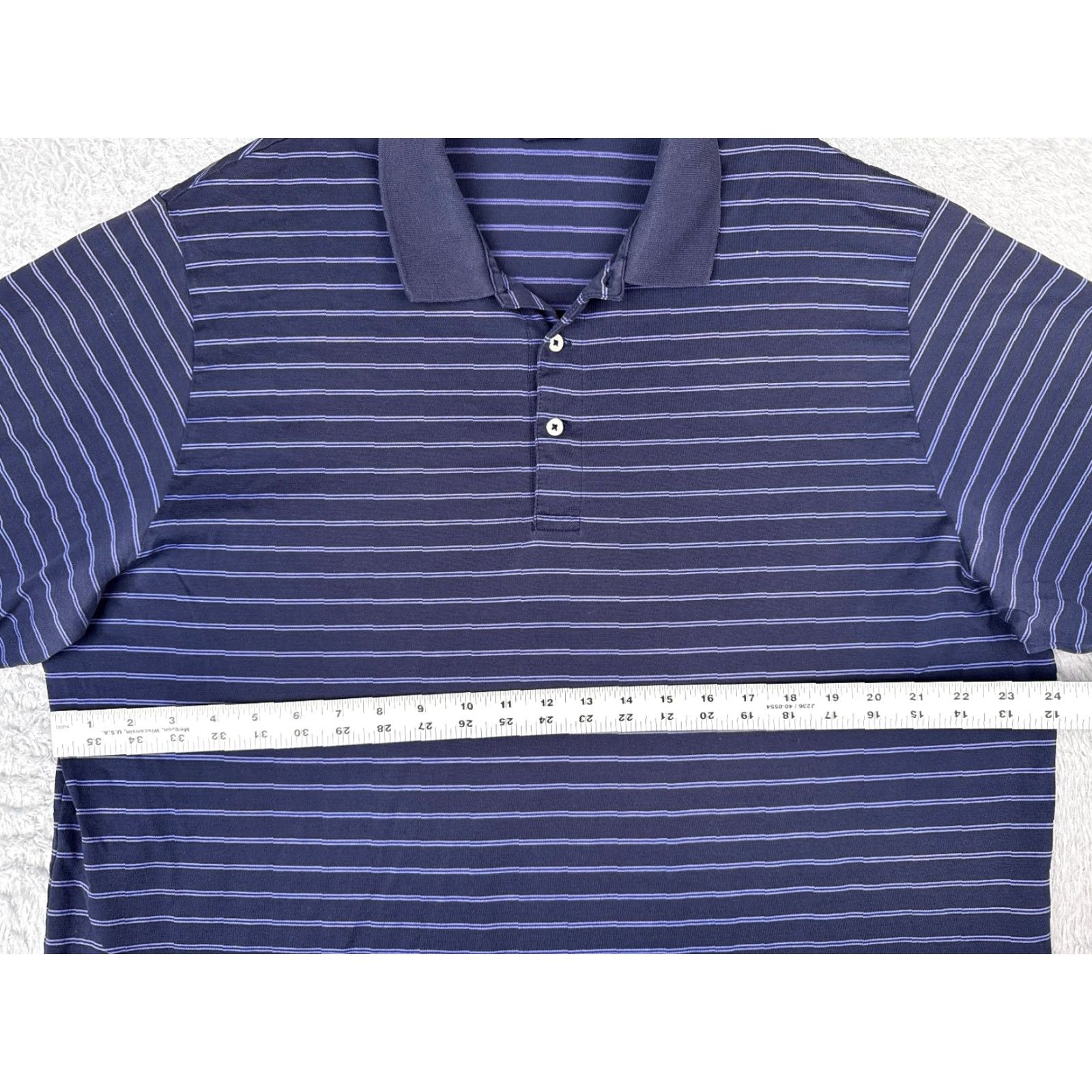 Ralph Lauren VINTAGE Polo Golf Ralph Lauren Shirt Men Extra Large Blue Stripe 100% Pima Cotton READ Size US M / EU 48-50 / 2 - 7 Thumbnail