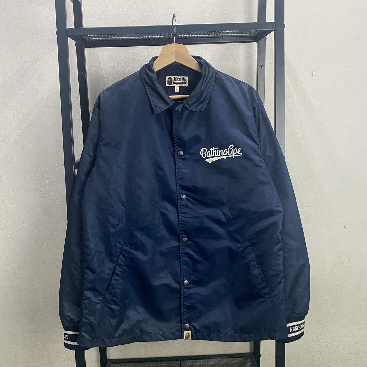 Bape A Bathing Ape Navy Blue 93 Logo Coack Jacket, size large Size US L / EU 52-54 / 3 - 2 Thumbnail
