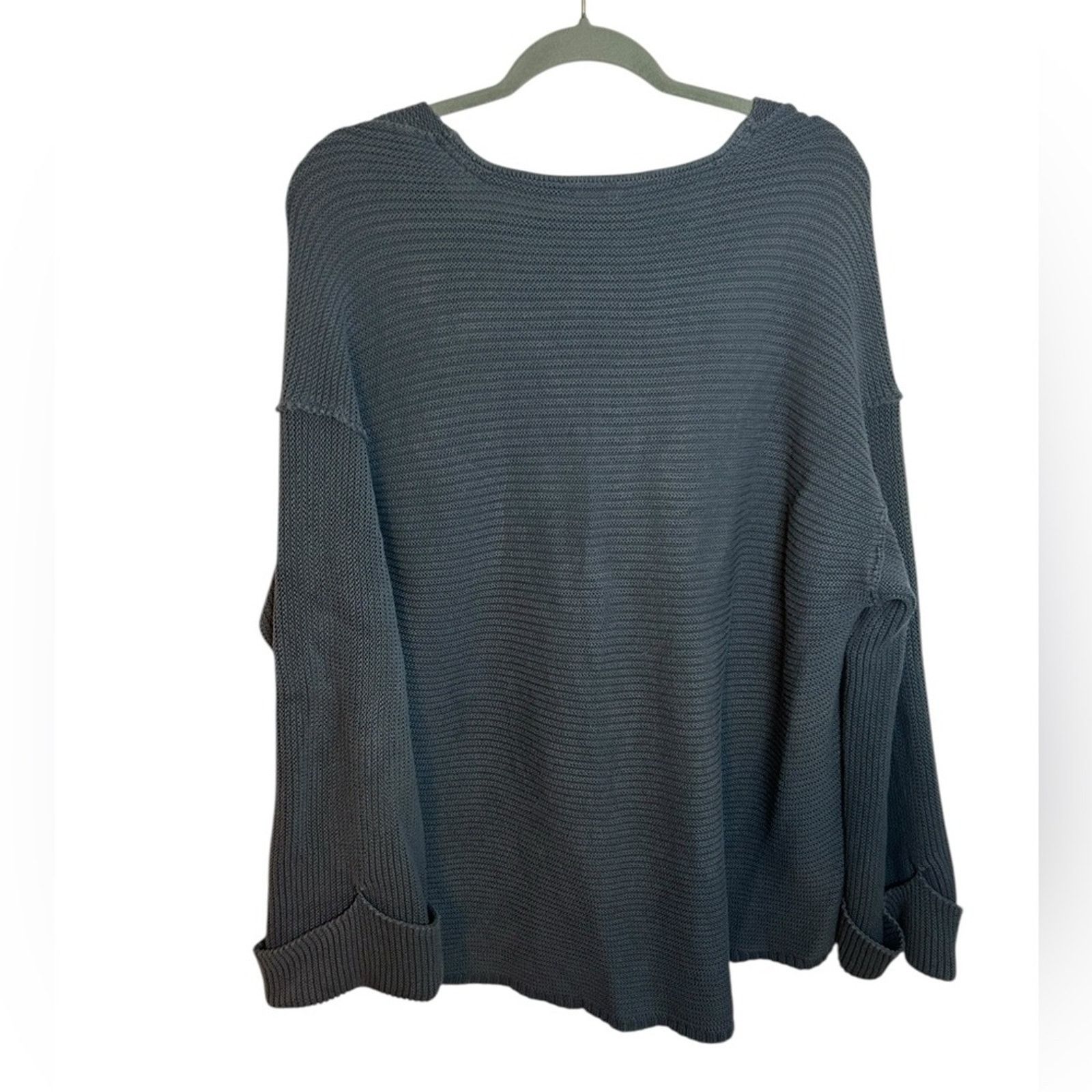 Free People Free People La Brea V-Neck Blue Gray Sweater Size M / US 6-8 / IT 42-44 - 2 Thumbnail