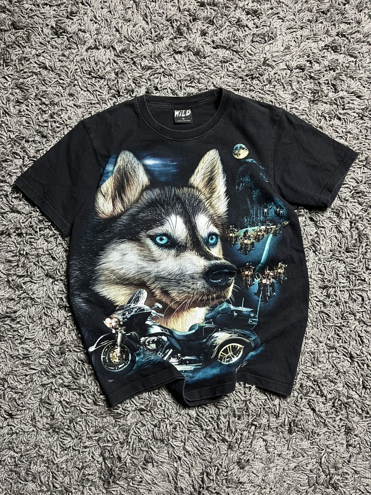 Band Tees Vintage Caballo Husky Biker Graphic T-Shirt Glow In The Dark Size US S / EU 44-46 / 1 - 2 Thumbnail