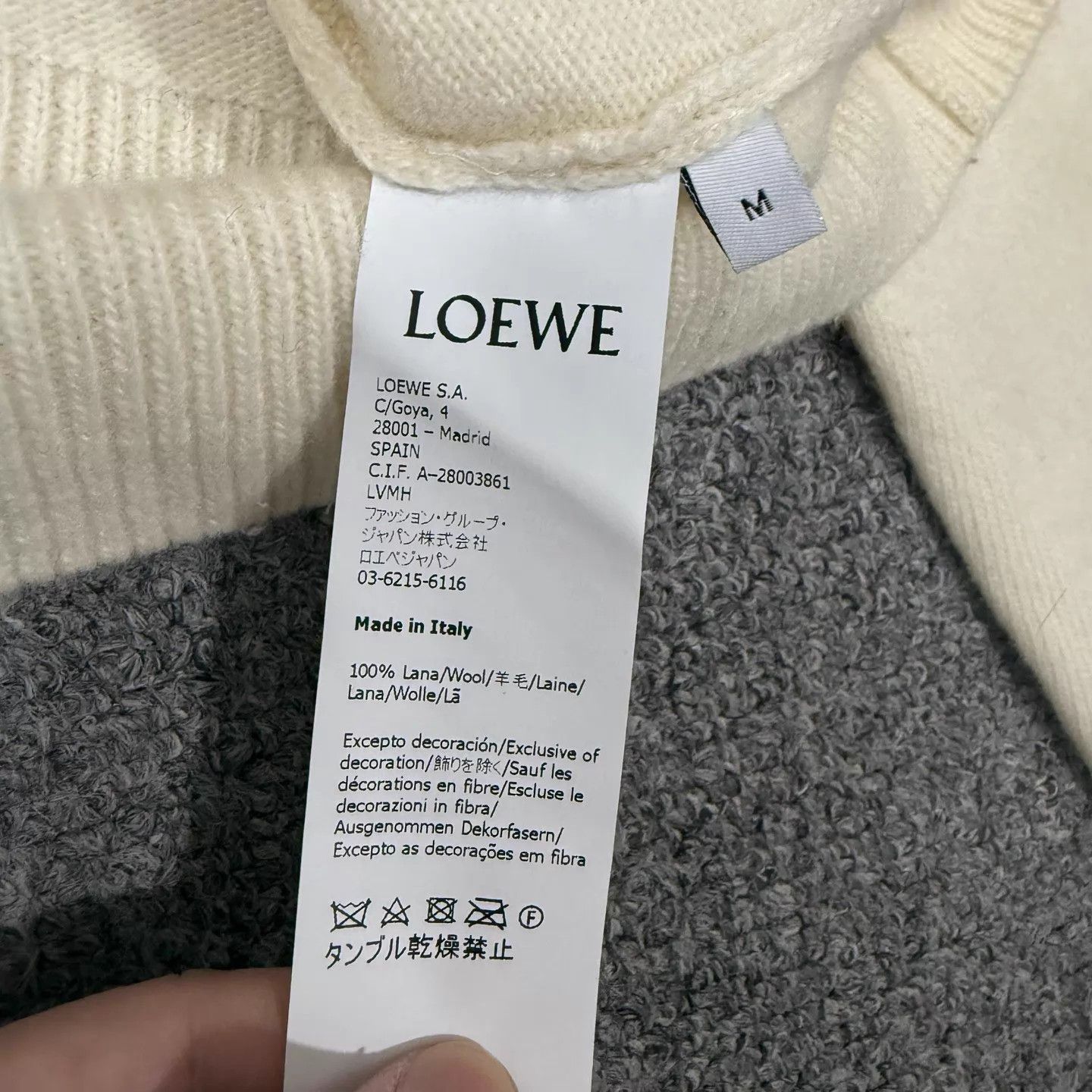 Loewe Loewe Beige Embroidered Logo Cropped Sweater M 99N Size M / US 6-8 / IT 42-44 - 4 Thumbnail