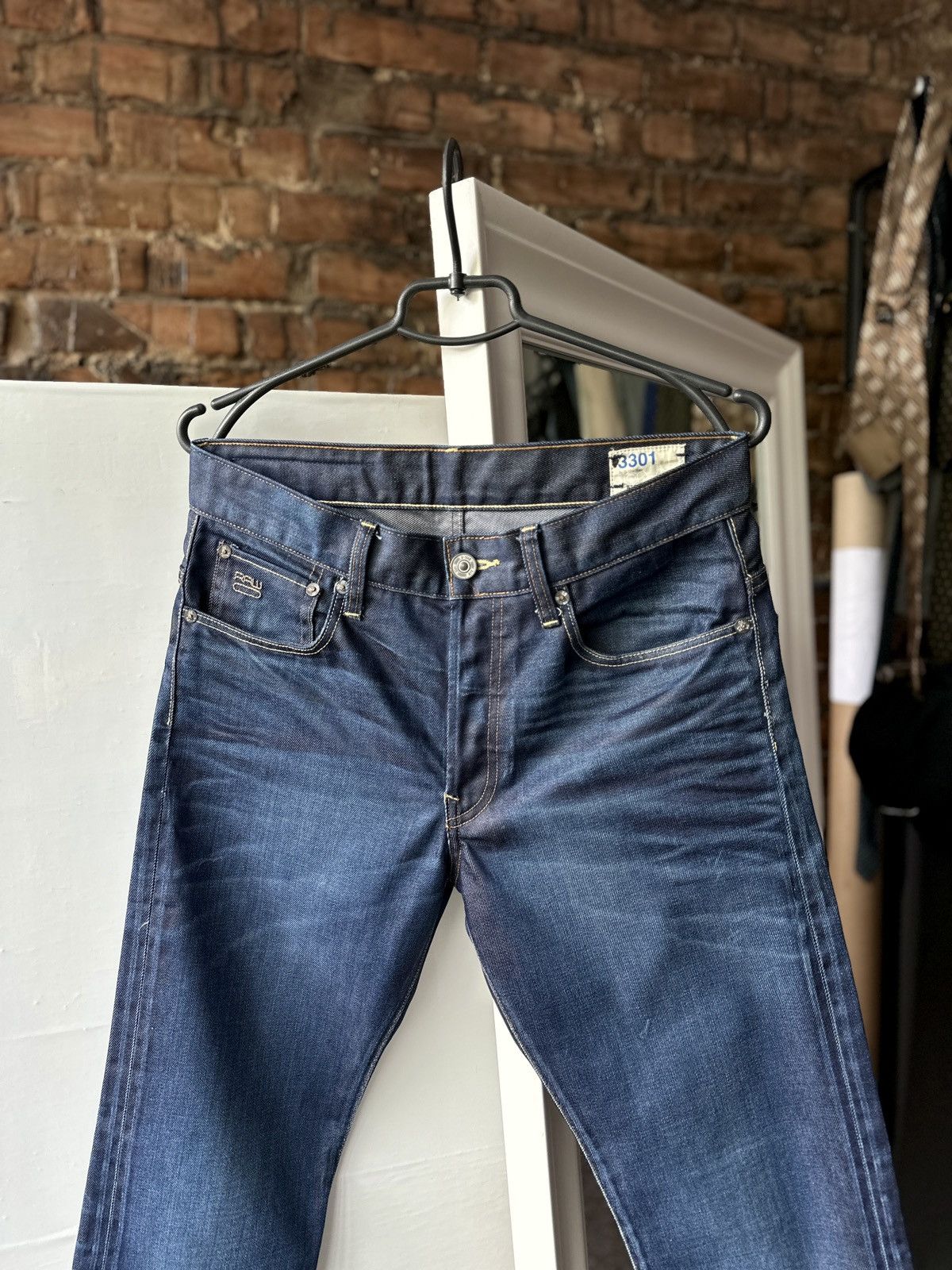 G-Star Men’s Jeans G-Star Raw 3301 Straight Dark Blue Size: 31/30 Size US 31 - 2 Thumbnail