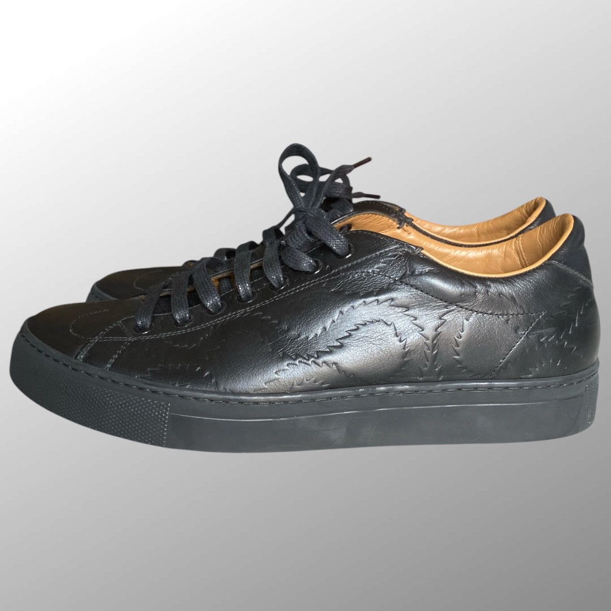 Vivienne Westwood Squiggle Embossed Leather Sneakers Size US 8.5 / EU 41-42 - 1 Thumbnail