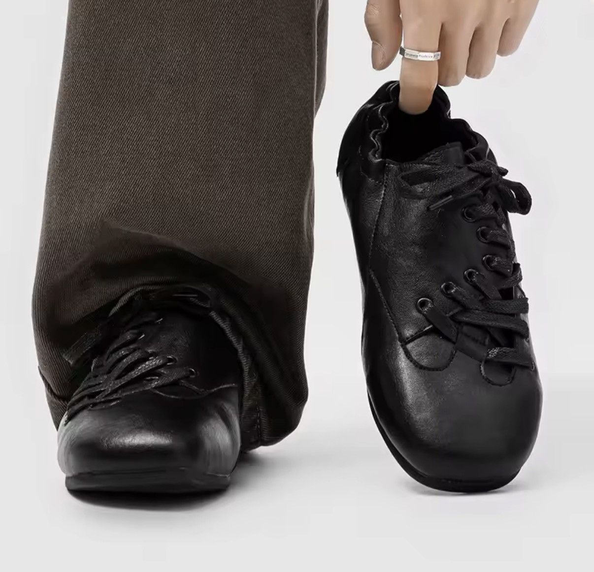 Genuine Leather Square Low Tassel Y2k Sneakers Boots