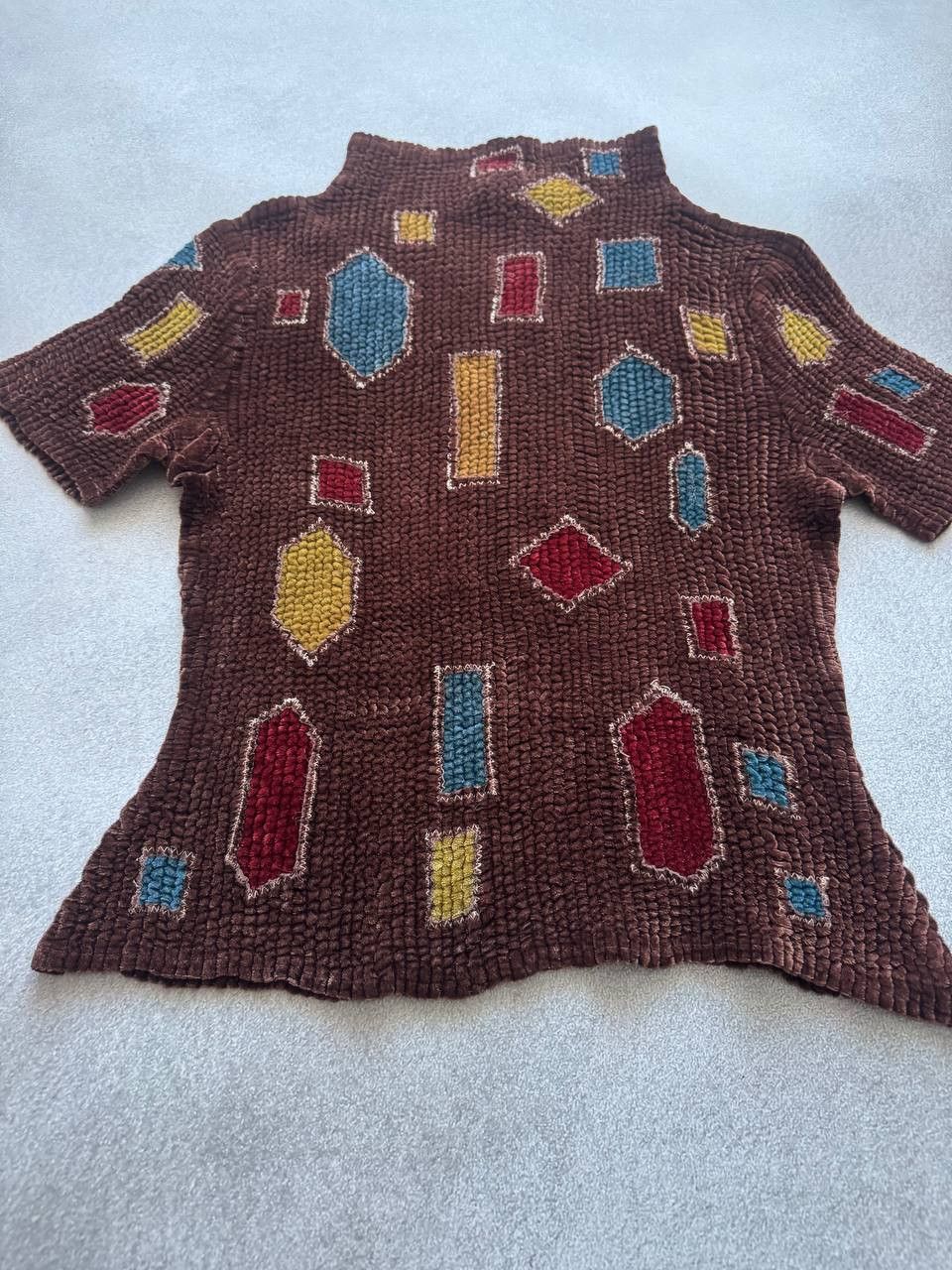 Japanese Brand Rare Archive Yoshiki Hishinuma Geometric Textured Knit Top Size S / US 4 / IT 40 - 4 Thumbnail