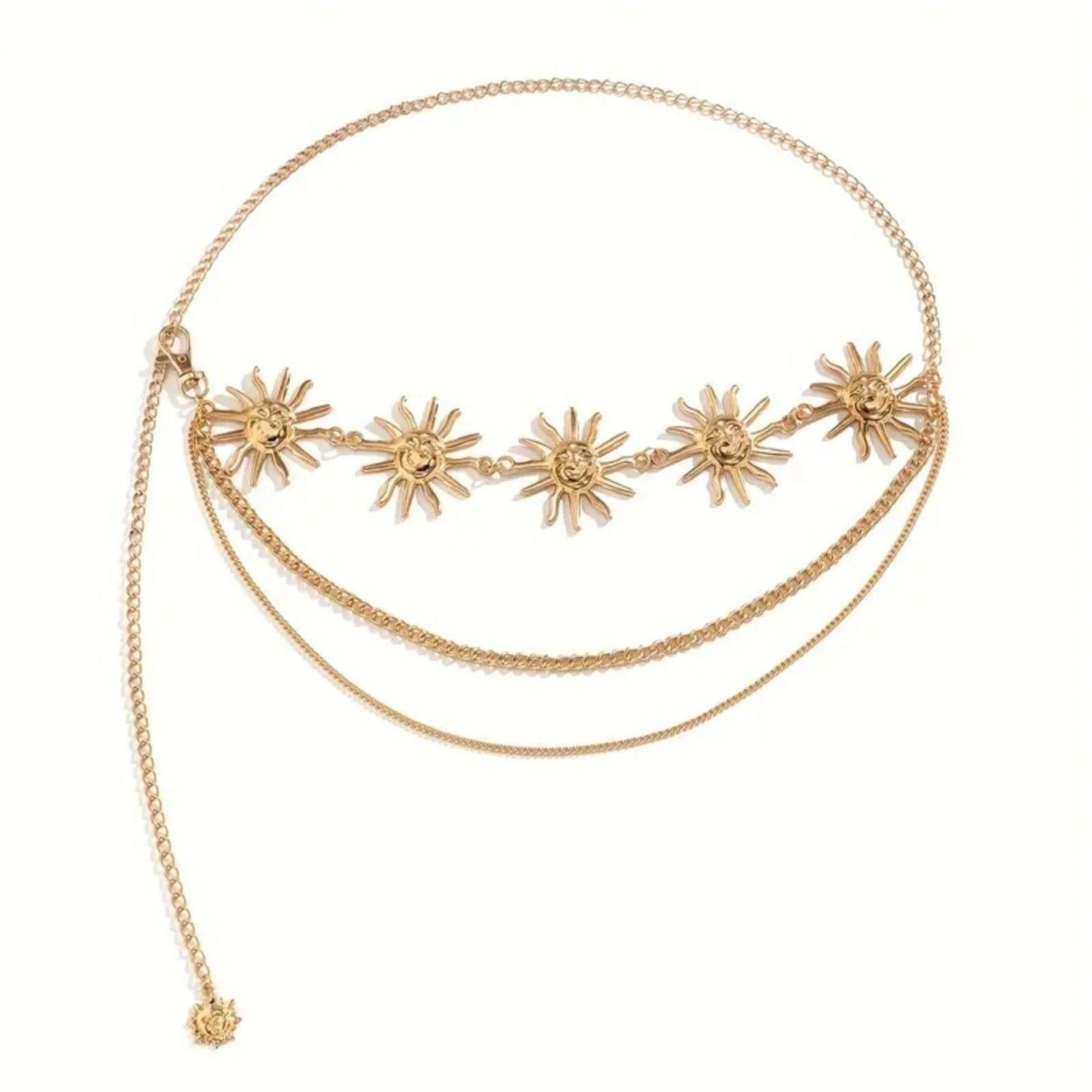 Other Boho Gold Sun Charm Chain Waist Belt – Adjustable Size ONE SIZE - 1 Thumbnail