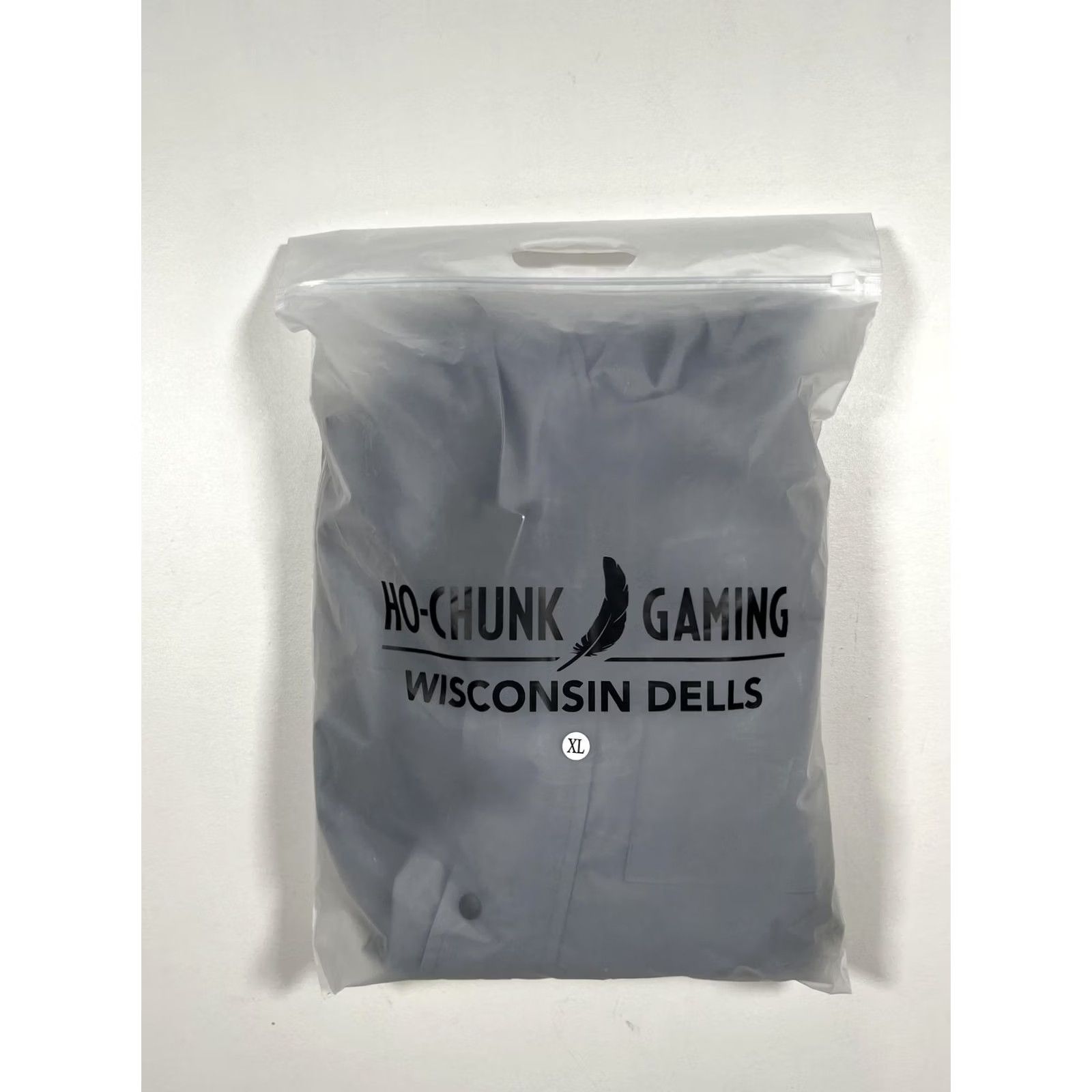 Logo 7 Ho-Chunk Gaming Jacket Mens XL Gray Hooded Rain Coat Windbreaker Casino Logo Reflective Pockets Size US XL / EU 56 / 4 - 7 Thumbnail