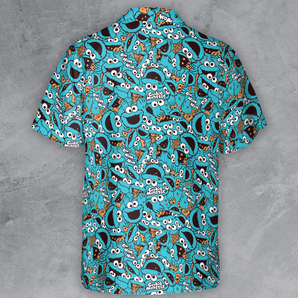The Unbranded Brand Cookie Monster Om Nom Nom Nom Button Down Shirt Size US M / EU 48-50 / 2 - 3 Thumbnail