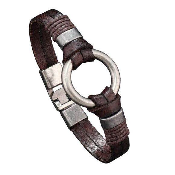 Other Men Rock Style Metallic Ring Simple Bracelet Size ONE SIZE - 1 Thumbnail