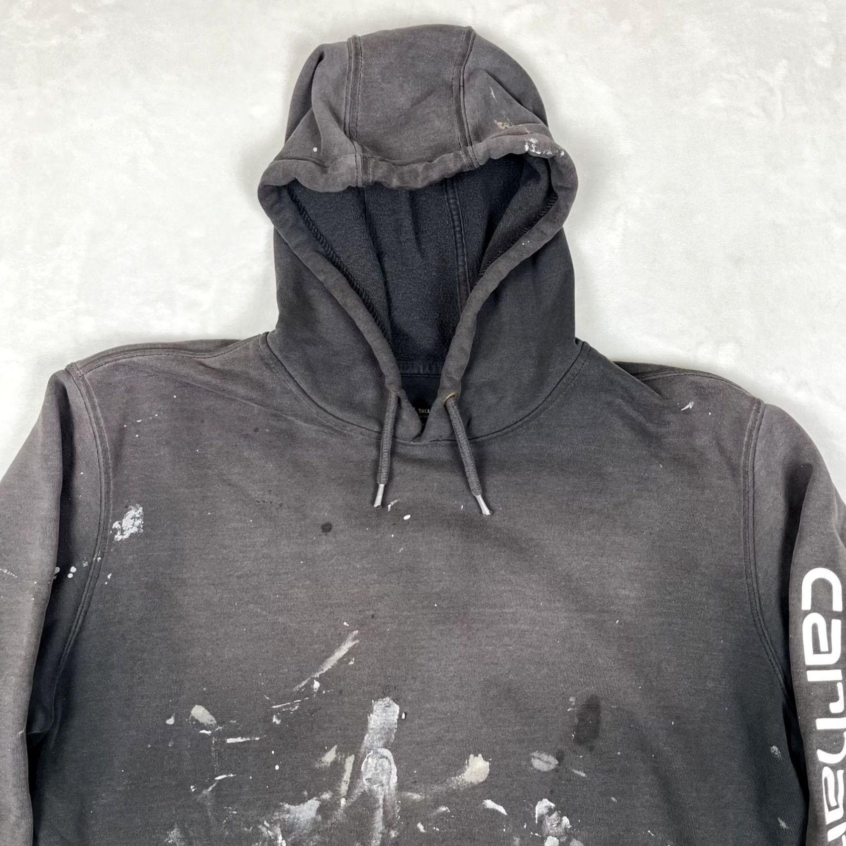 Carhartt Carhartt Hoodie Sweatshirt Mens XL Tall Original Fit Arm Spell Out Paint Thrash Size US XL / EU 56 / 4 - 5 Thumbnail