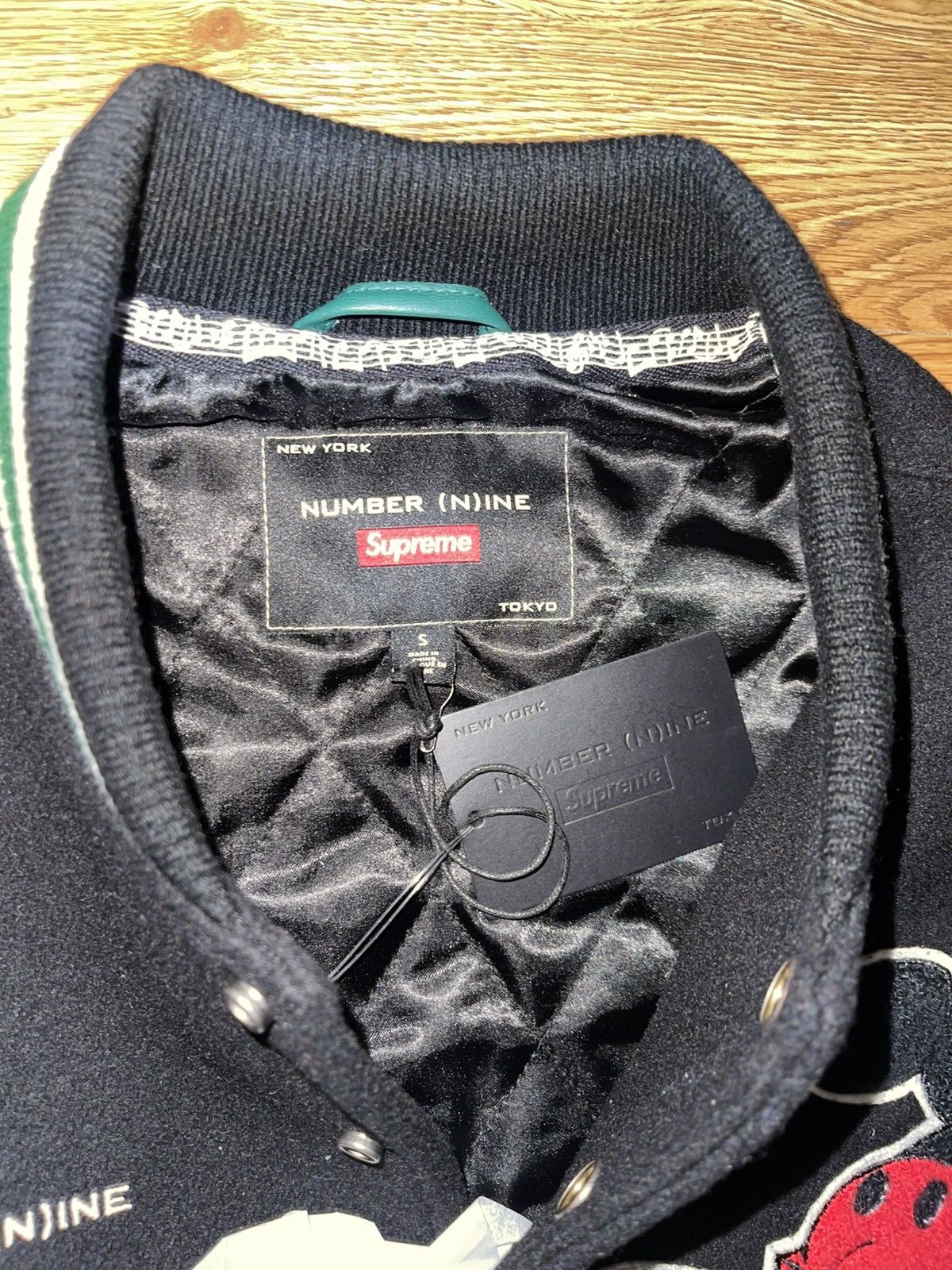 Supreme Supreme Number (Nine) Mickey Varsity Jacket Black Size Small Size US S / EU 44-46 / 1 - 3 Thumbnail