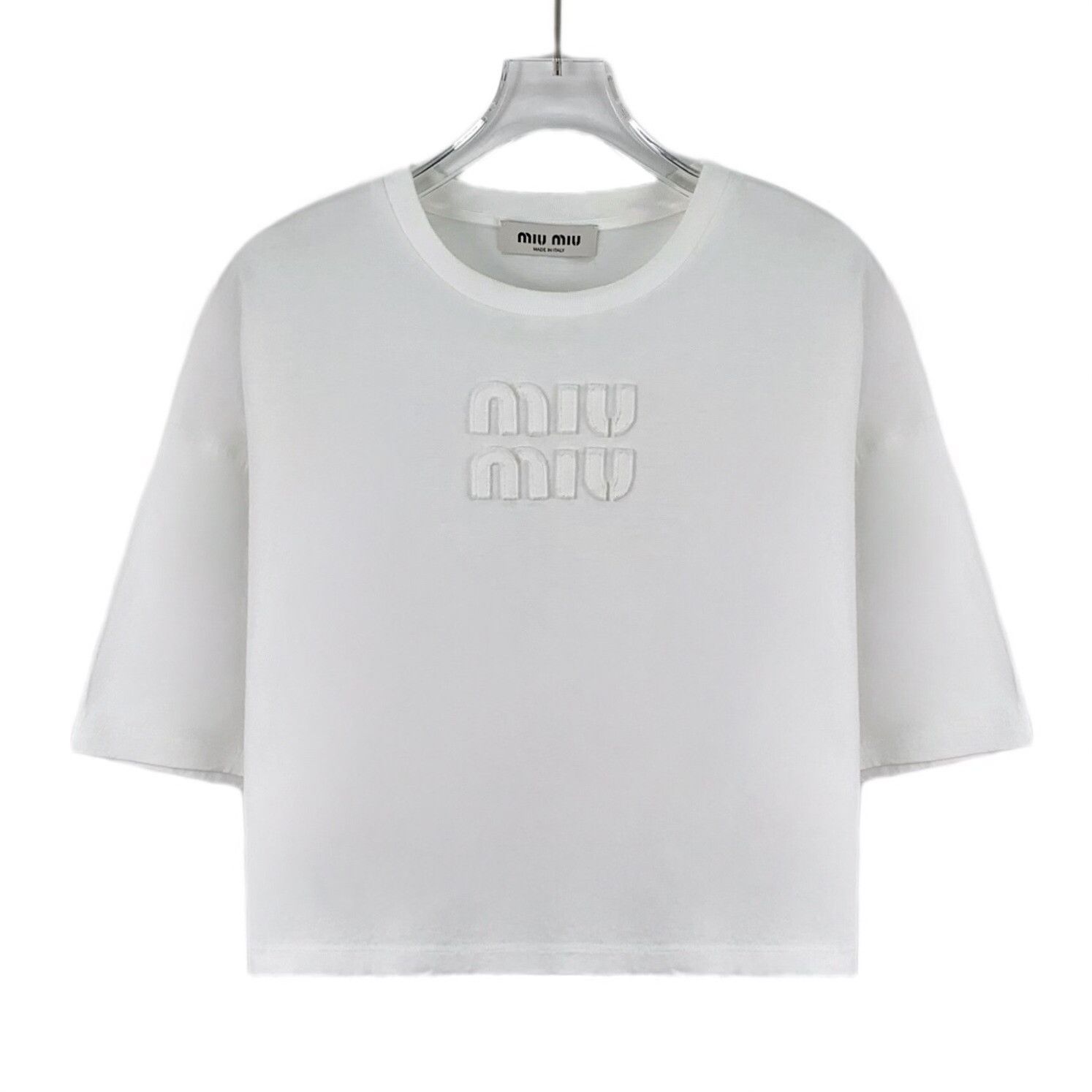 Miu Miu Miu Miu Retro White T-Shirt S Women Size S / US 4 / IT 40 - 1 Thumbnail