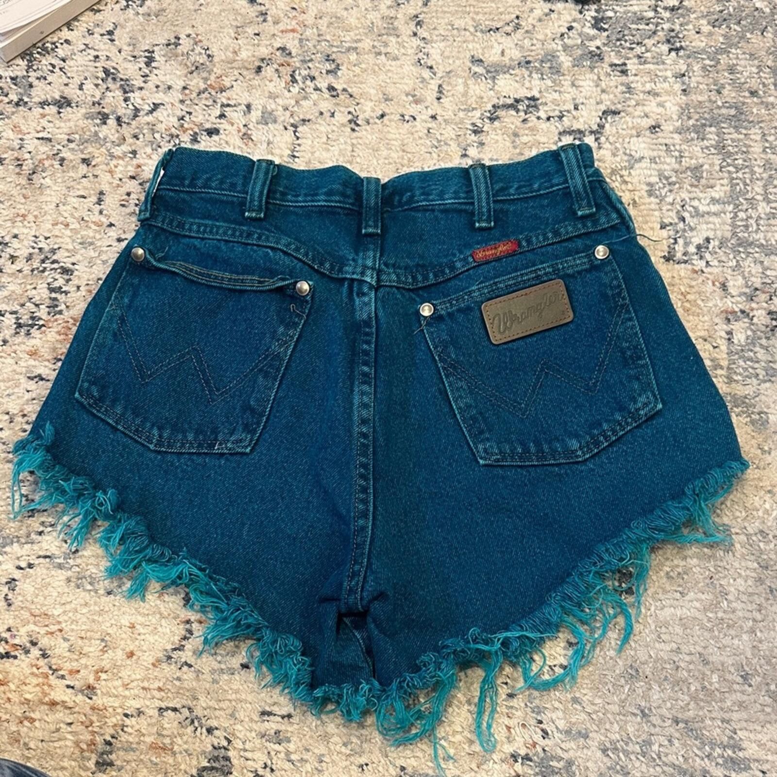 Wrangler Repurposed Vintage Dip Dyed Cut Off Wranglers Size 27" / US 4 / IT 40 - 4 Thumbnail