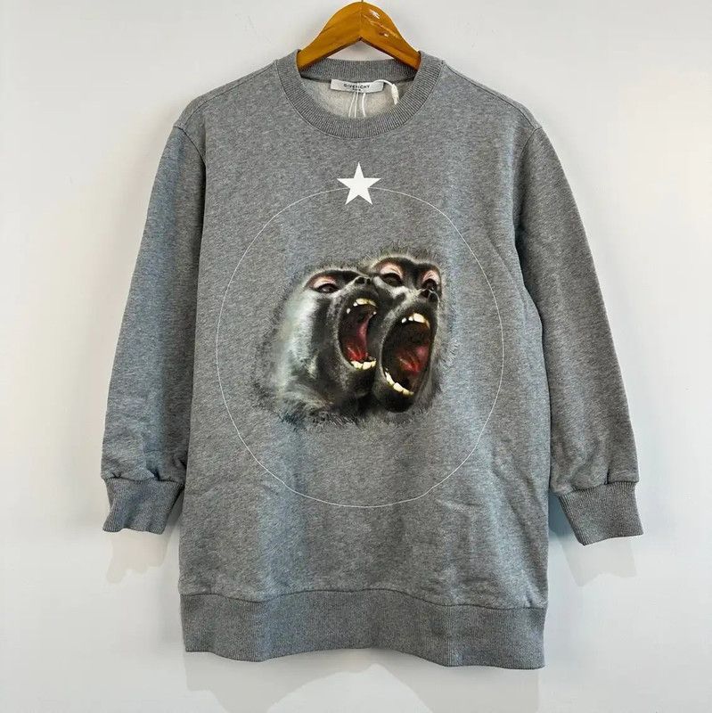 Givenchy Givenchy Gray Cotton Sweatshirt for Men 0089 Size US M / EU 48-50 / 2 - 1 Thumbnail