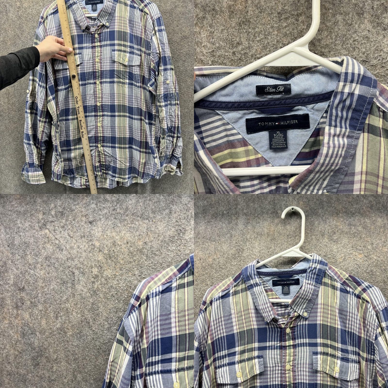 Tommy Hilfiger VINTAGE? No. Tommy Hilfiger Shirt Mens XL Blue Green Plaid Slim Fit Button Front Casual Shirt XL Blue Plaid Slim Fit Button-Front Casual Mens Size US XL / EU 56 / 4 - 8 Thumbnail