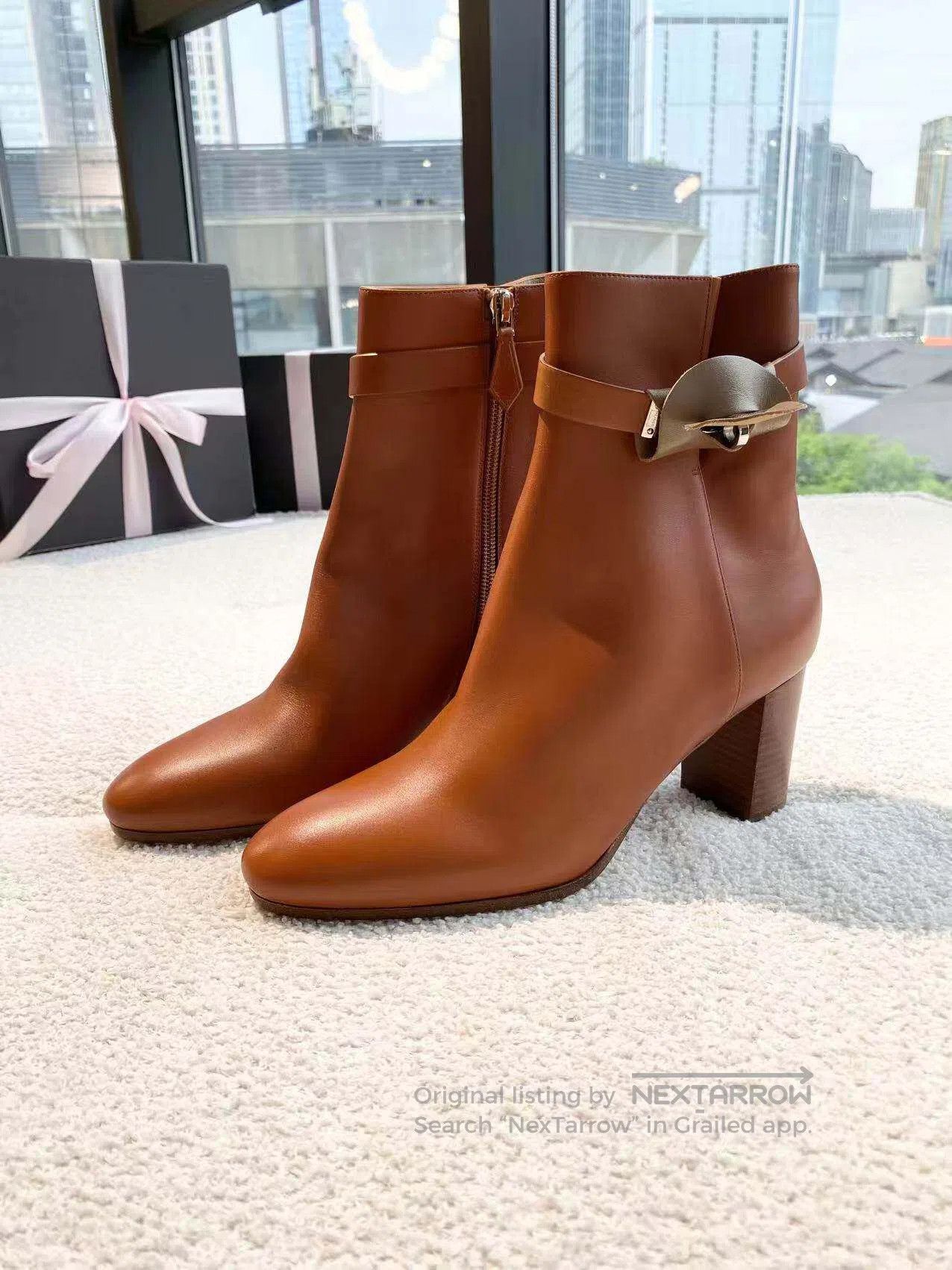 Hermes Hermes Kelly buckle high-heeled ankle boots| Size US 8 / IT 38 - 1 Thumbnail