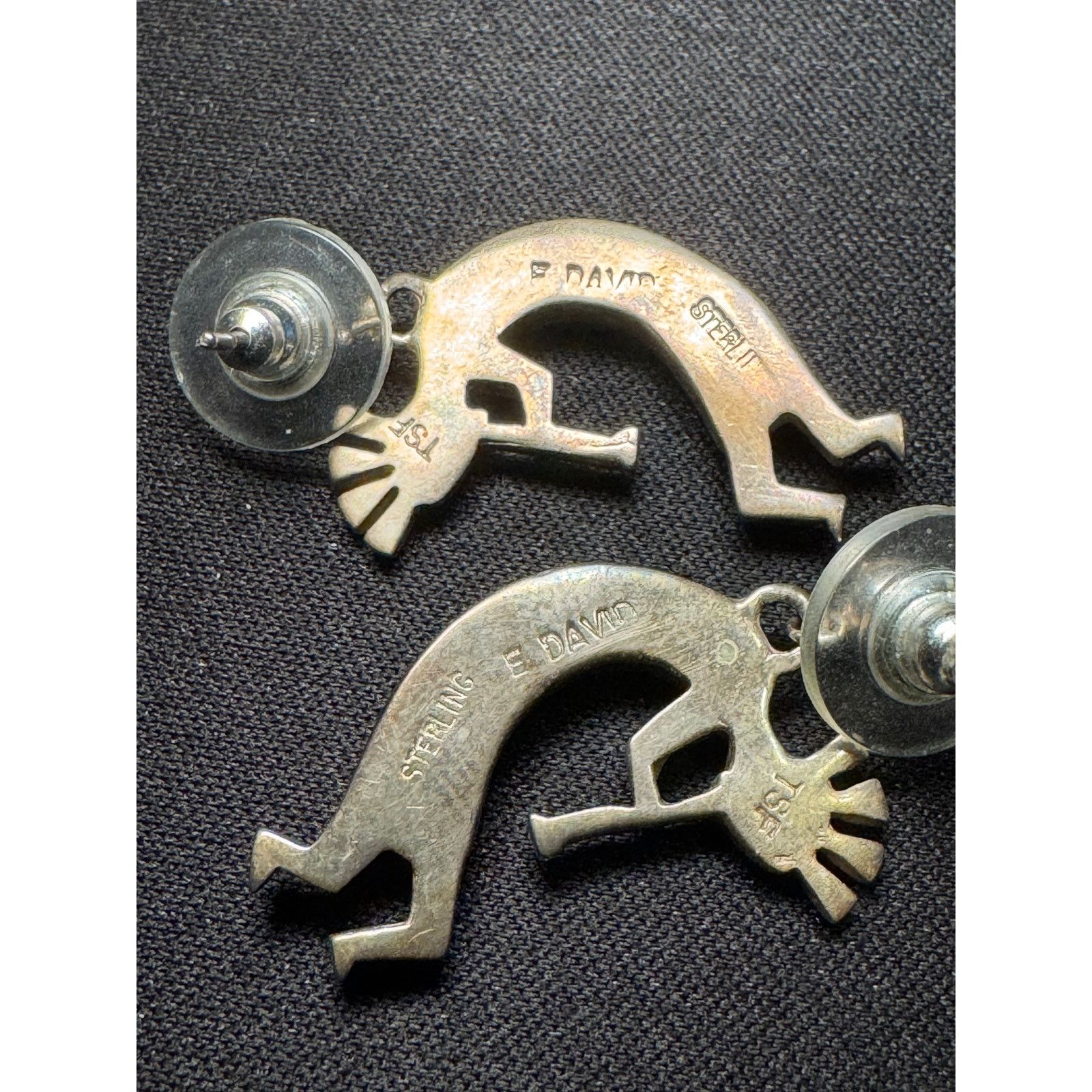 Other Sterling Navajo Kokopelli Earrings Signed Turquoise, Opal Size ONE SIZE - 7 Thumbnail
