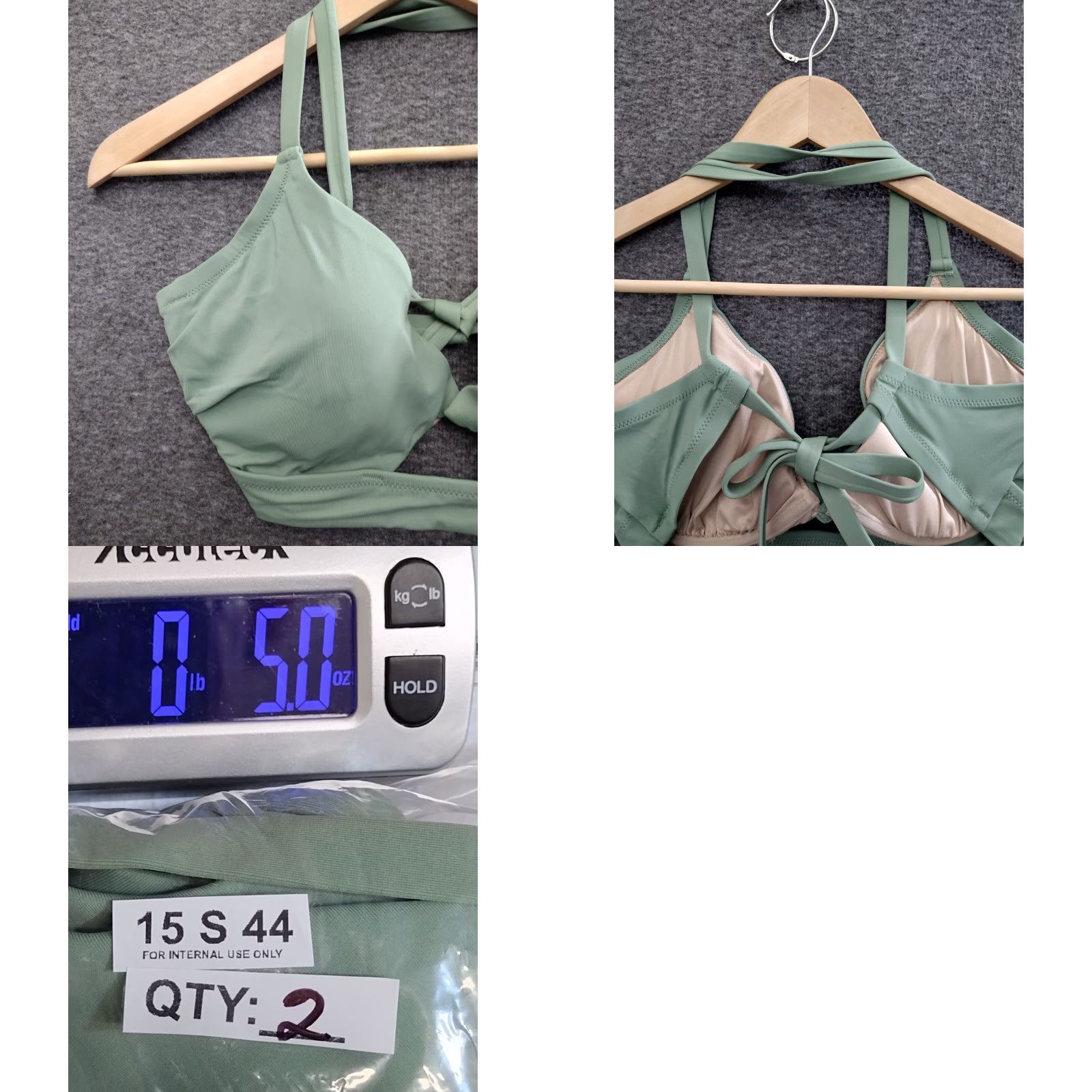 Vintage Shade & Shore Bikini Top Women's Green Keyhole Spaghetti Padded DD 36DD Beach Leopard Nylon Polyester Spandex Top Size XS / US 0-2 / IT 36-38 - 8 Thumbnail