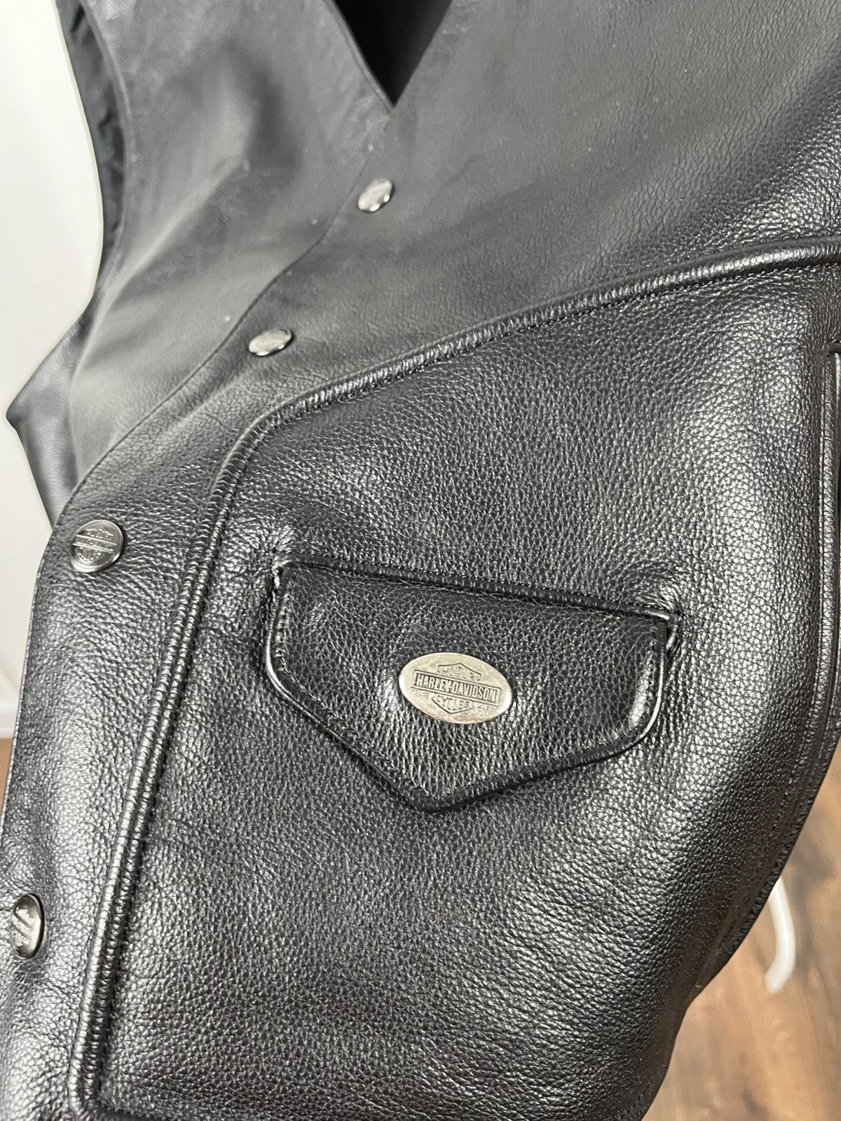 Harley Davidson Harley-Davidson Leather Vest Black Biker Style Size 2XL Size US XXL / EU 58 / 5 - 7 Thumbnail