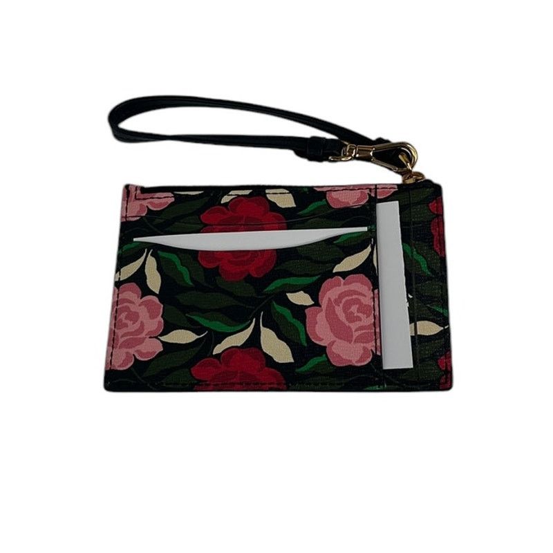 Kate Spade Kate Spade Morgan Rose Garden Coin Card Case Wristlet Black Size ONE SIZE - 5 Thumbnail