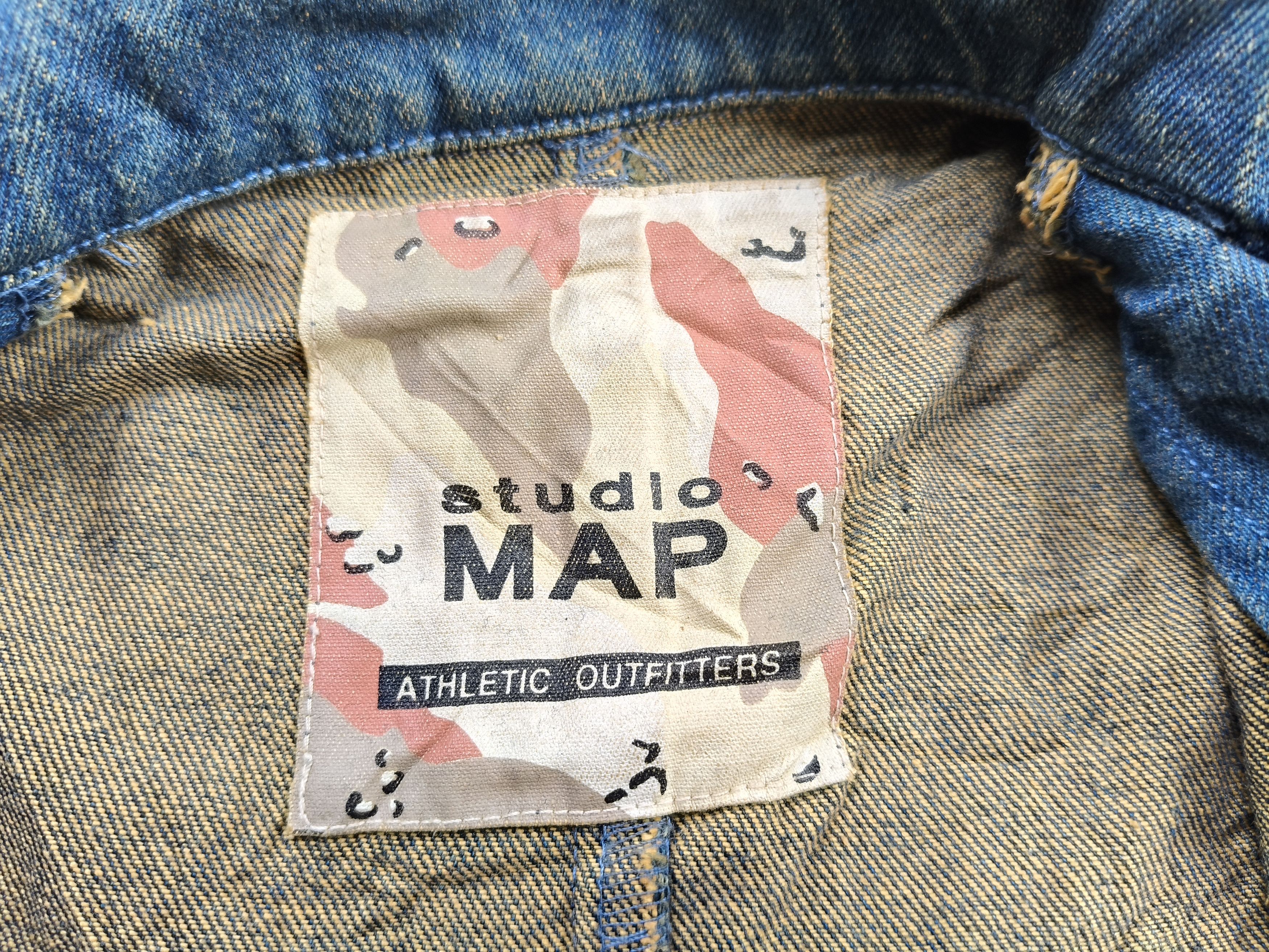 Japanese Brand × Vintage Vintage Studio Map Denim long jacket Size M / US 6-8 / IT 42-44 - 10 Thumbnail