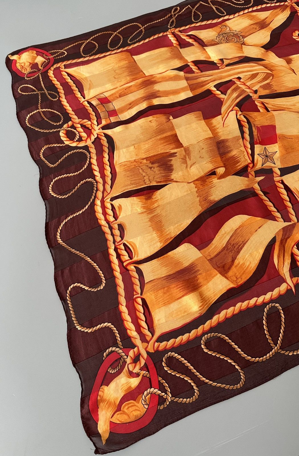 Paolo Gucci Vintage Paolo Gucci Silk Nautical Rope Flag Scarf Size ONE SIZE - 9 Thumbnail