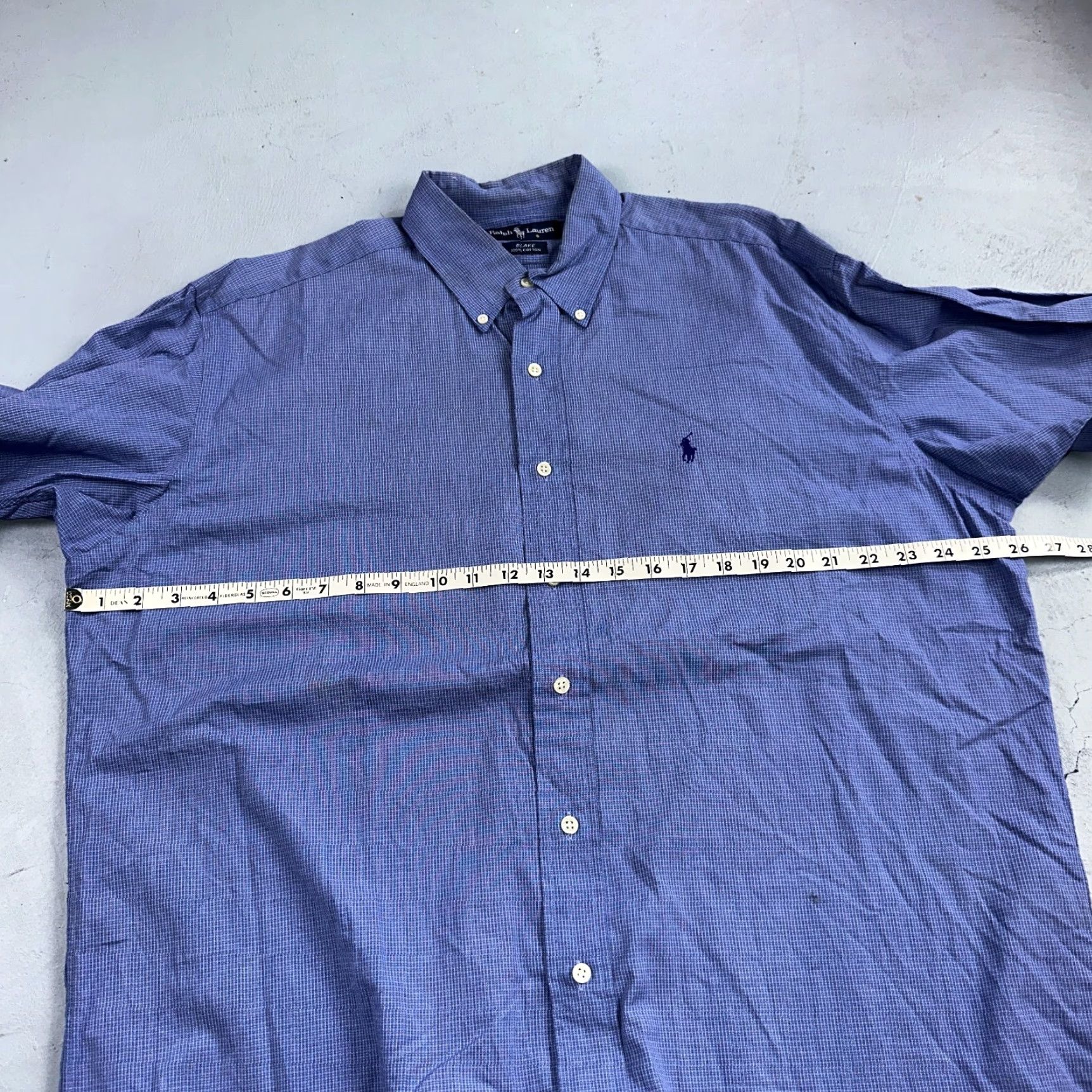 Polo Ralph Lauren VINTAGE Ralph Lauren Polo Shirt Men Blake Button-Down Two-Ply Blue Plaid L Size US L / EU 52-54 / 3 - 7 Thumbnail