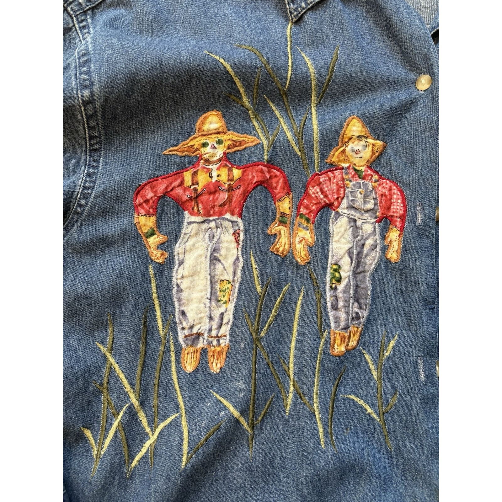 Other Womens Sz XL Karen Scott Denim Shirt Autumn Embroidered Size XL / US 12-14 / IT 48-50 - 5 Thumbnail