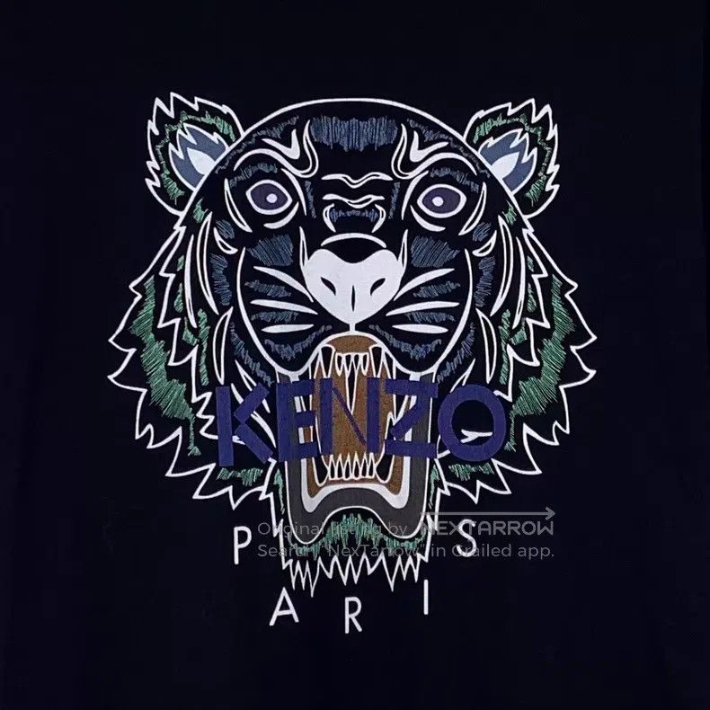 Kenzo Kenzo Black tiger head embroidery cotton round neck short Size US XXL / EU 58 / 5 - 4 Thumbnail